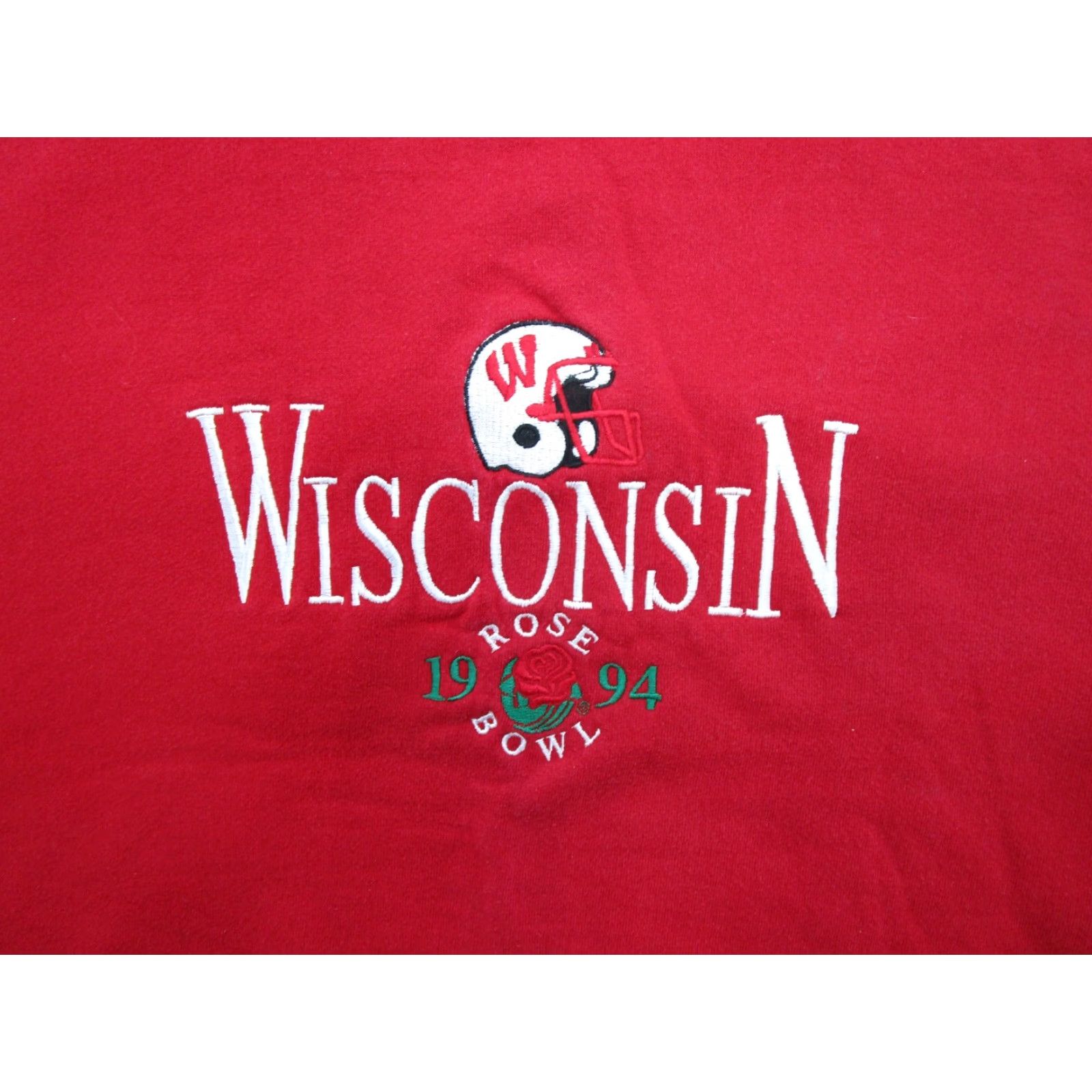 Jerzees VINTAGE Wisconsin Badgers Rose Bowl Embroidered Sweatshirt Size L USA Made Sweatshirt Mens Red 1994 Embroidered USA Rose Bowl Size US L / EU 52-54 / 3 - 2 Thumbnail