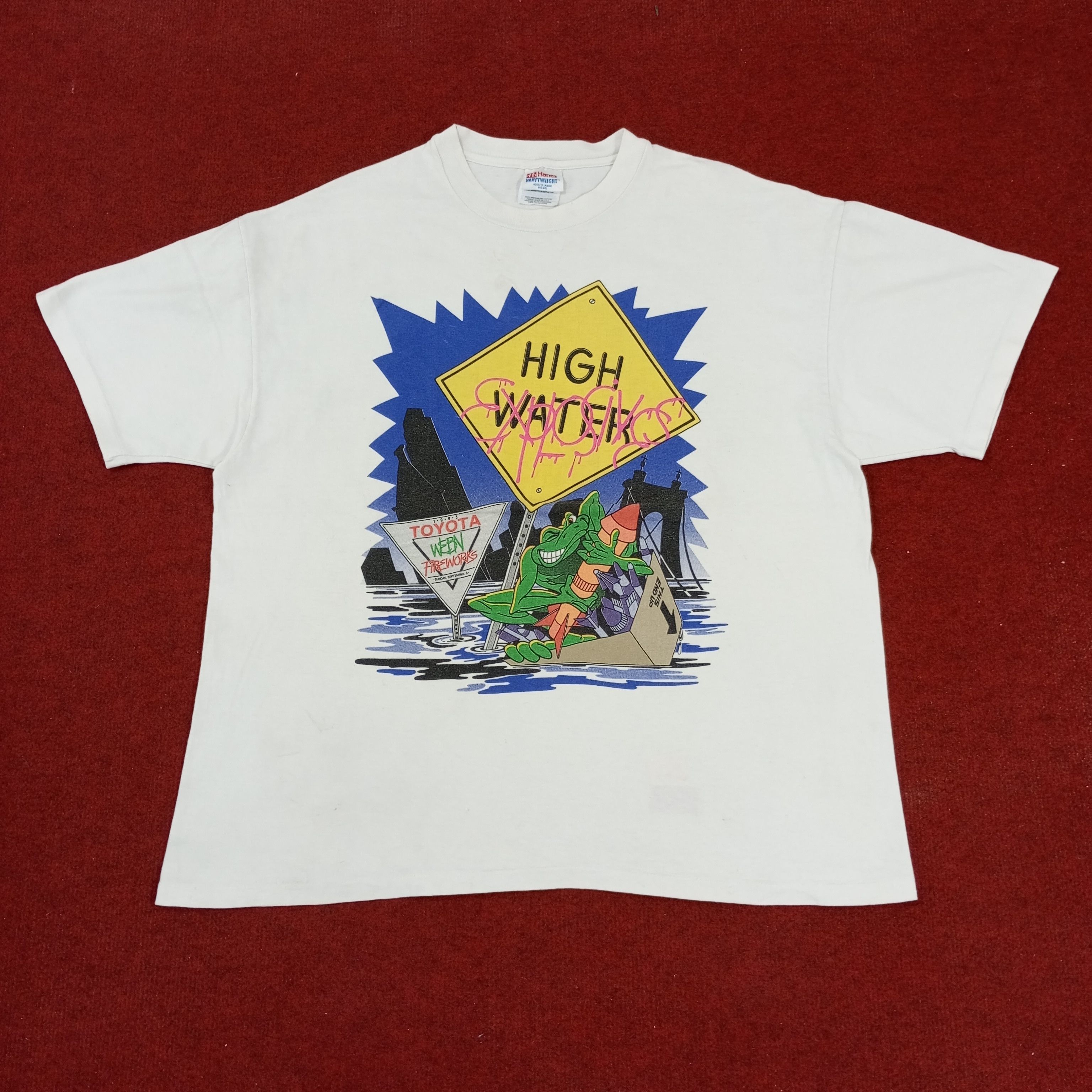 Japanese Brand × Vintage Toyota Webn Fireworks High Water Streetwear Vintage Tshirt Size US L / EU 52-54 / 3 - 1 Thumbnail