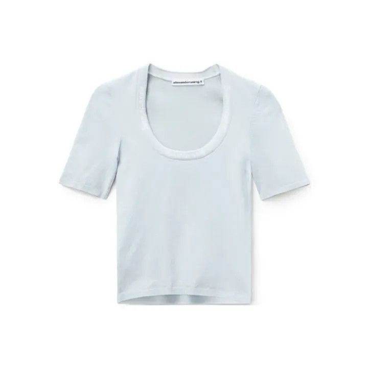 Alexander Wang Alexander Wang SS22 Logo Short Sleeve Knit Top - Size M / US 6-8 / IT 42-44 - 1 Thumbnail