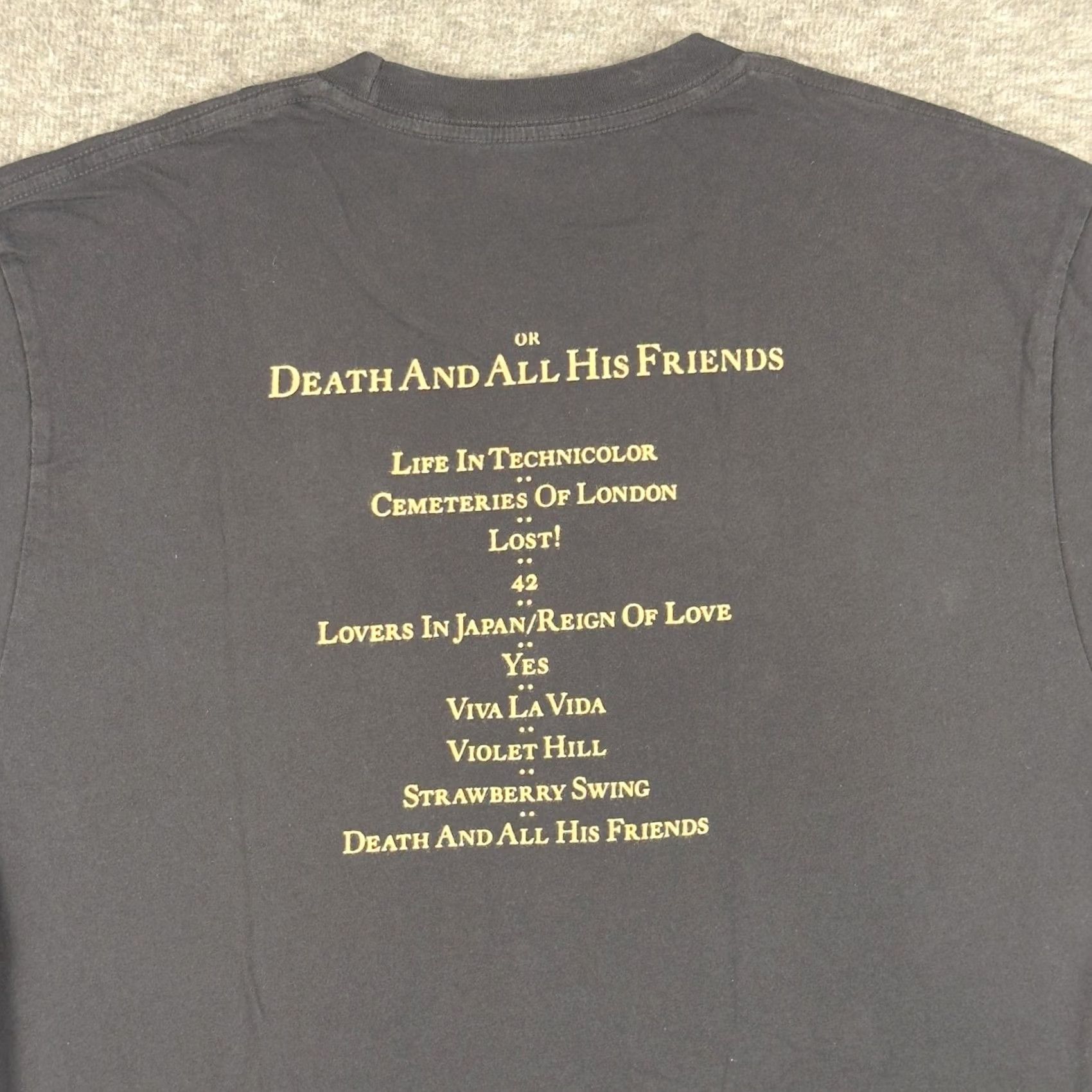 Vintage Coldplay Shirt Mens Large Black Viva La Vida Album Tracklist Band Tee T-Shirt Size US L / EU 52-54 / 3 - 4 Thumbnail