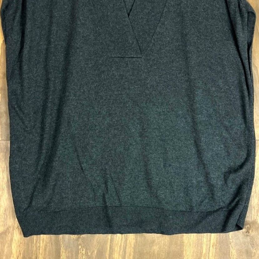 Loft VINTAGE LOFT OUTLET Womens Sweater Vest Dark Gray V Neck Sleeveless Oversized Small Size S / US 4 / IT 40 - 3 Thumbnail