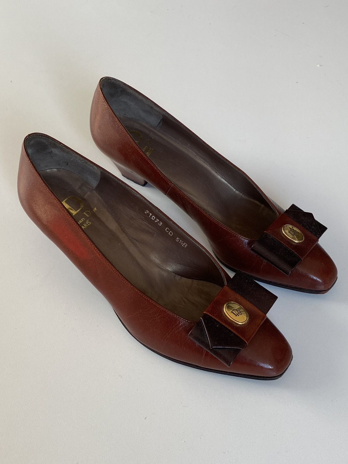 Christian Dior Vintage 80s Brown Leather Heels