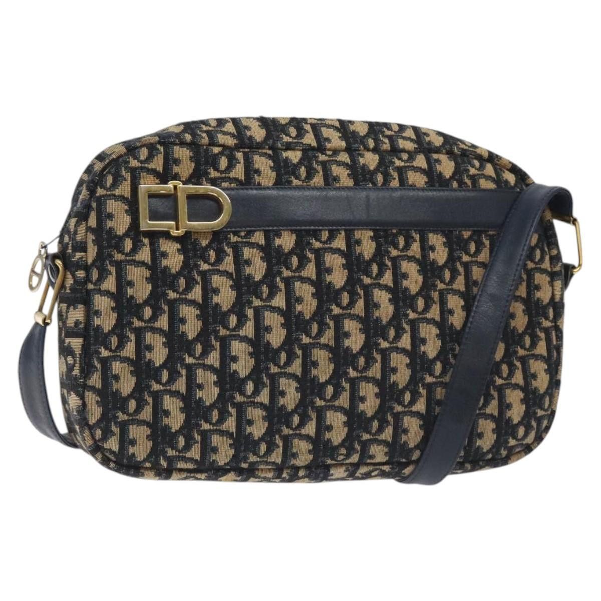 Dior DIOR Trotter Canvas Shoulder Bag Navy Gold Size ONE SIZE - 1 Thumbnail