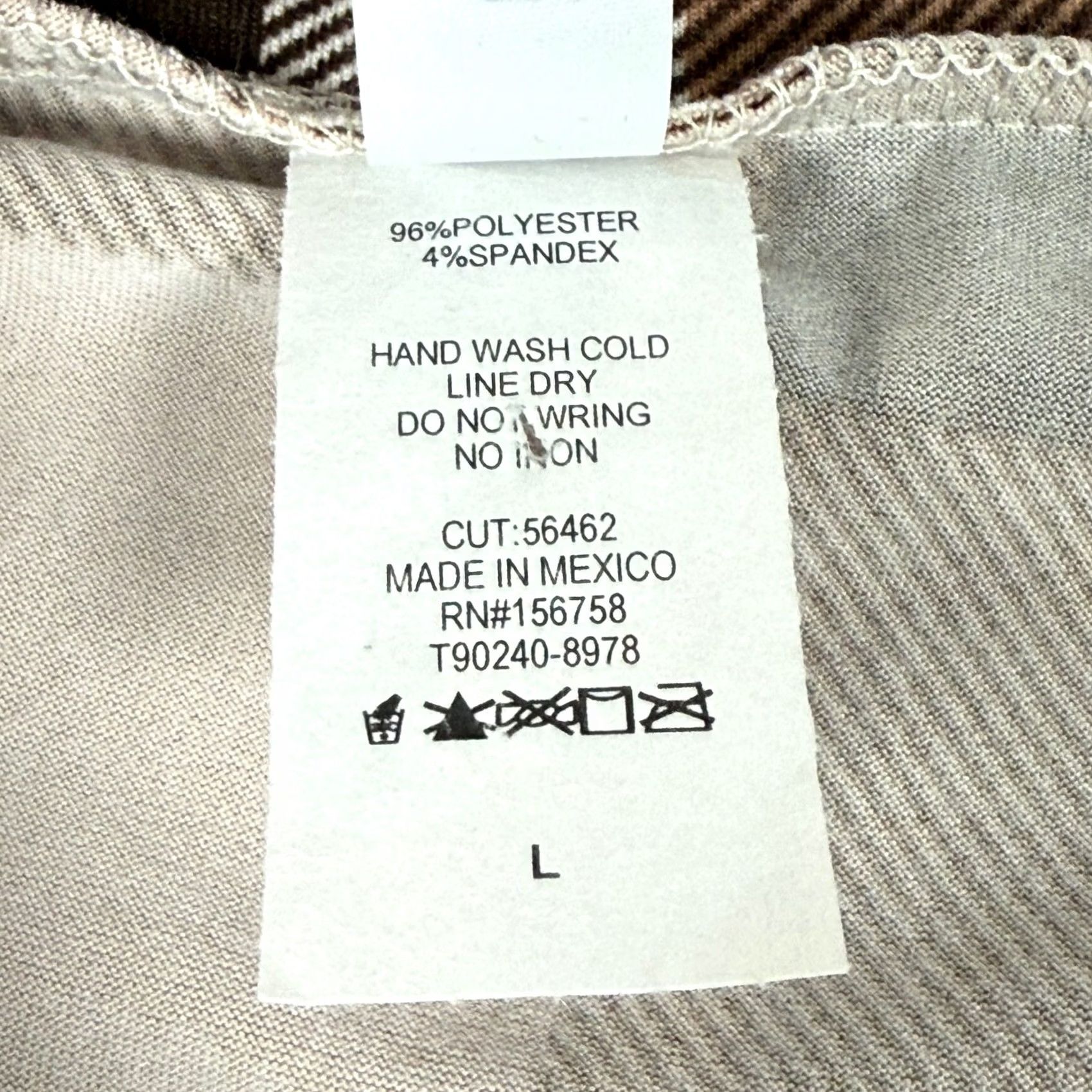 Vintage Honeyme Plaid Tunic Top Brown Large V Neck SS Stretchy Fall Fashion Relaxed Fit Size L / US 10 / IT 46 - 4 Thumbnail