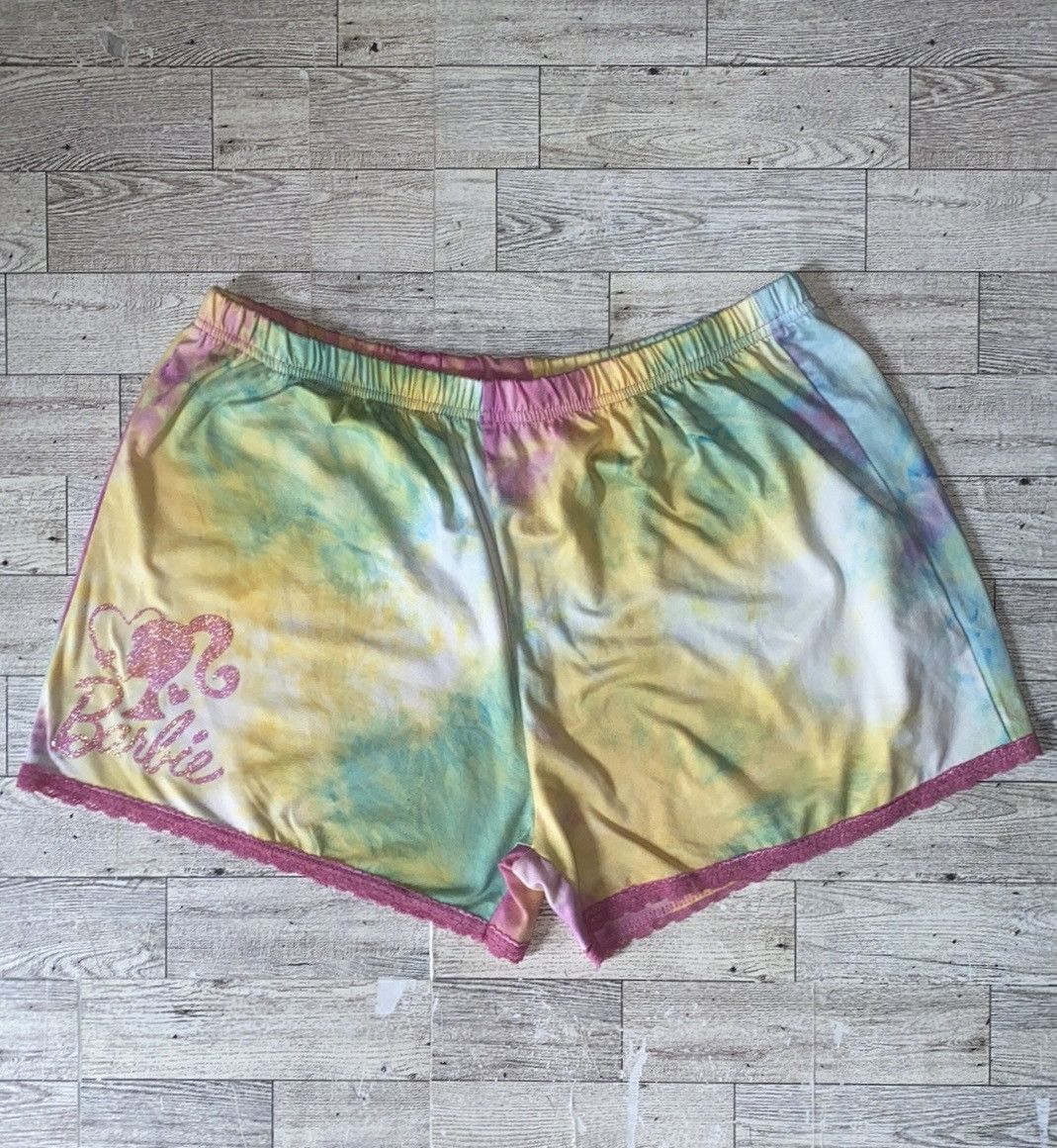 Vintage Retro, Pastel Tie Dye, Sparkle Barbie, Lounge/Sleep Shorts Size 28" / US 6 / IT 42 - 2 Thumbnail