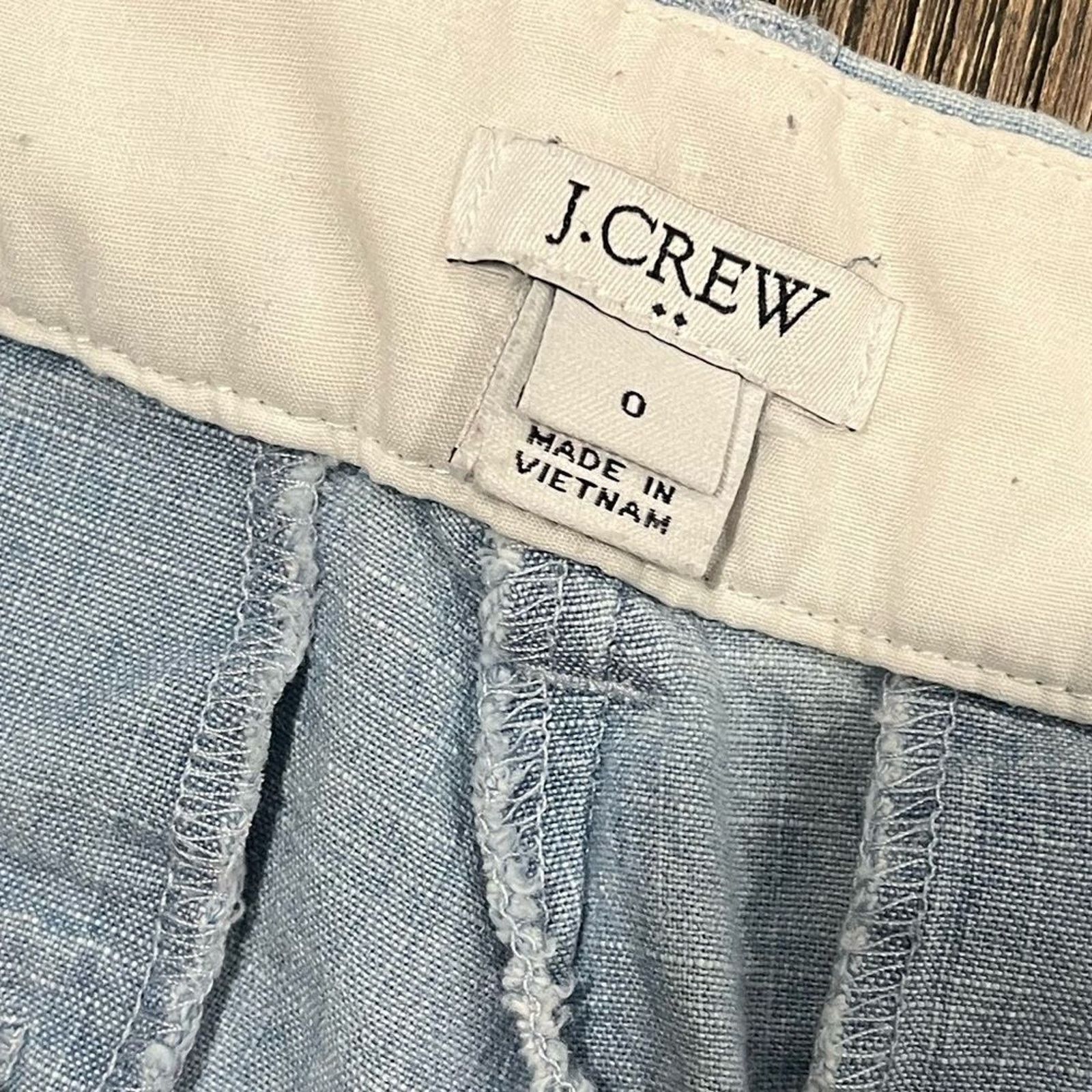Vintage J. Crew Factory 100% Cotton Light Blue Chino Shorts Size 0 Size 25" / US 0 / IT 36 - 3 Thumbnail