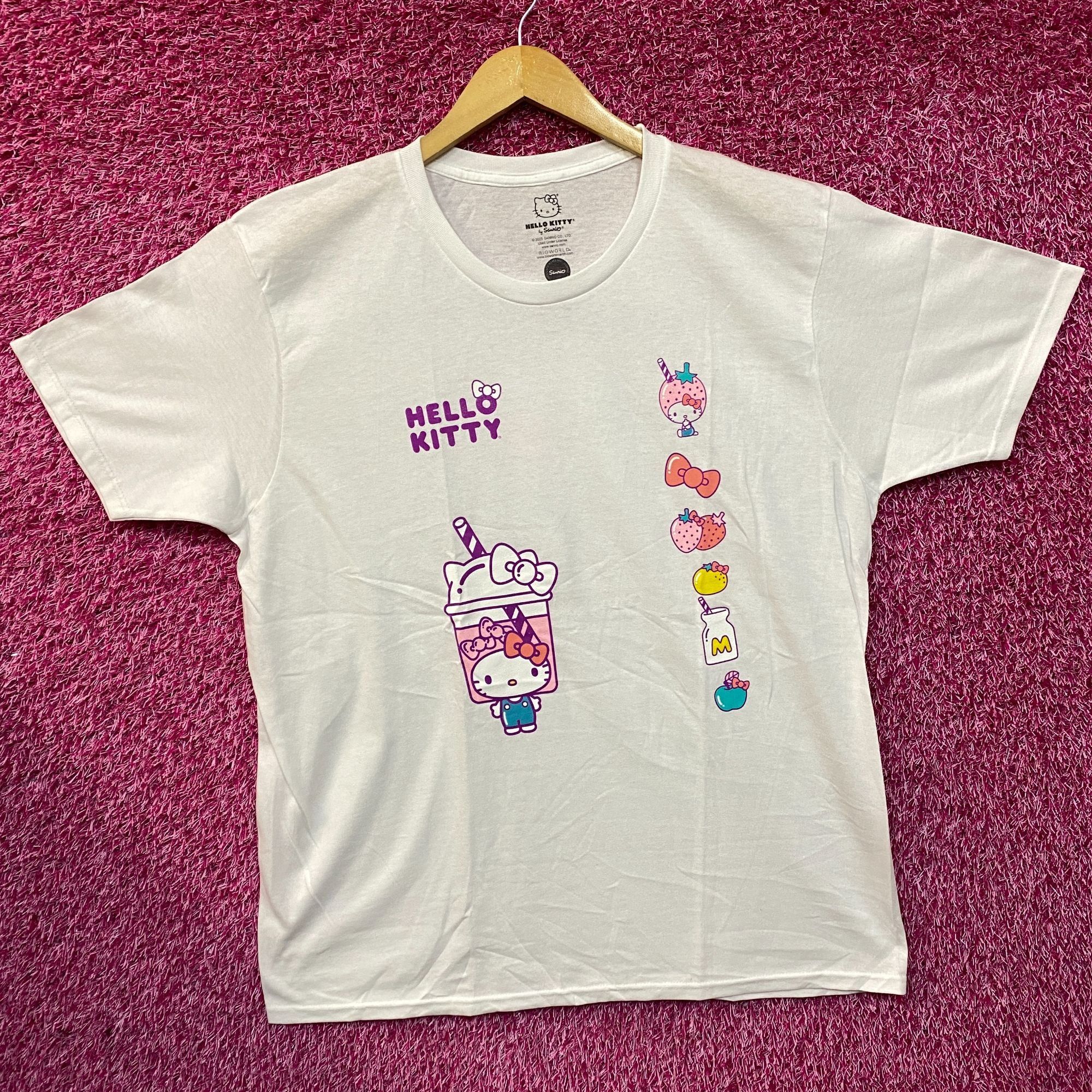 Disney Sanrio Hello Kitty Boba Tea & Strawberry Milkshake T-Shirt S Size US XL / EU 56 / 4 - 2 Thumbnail