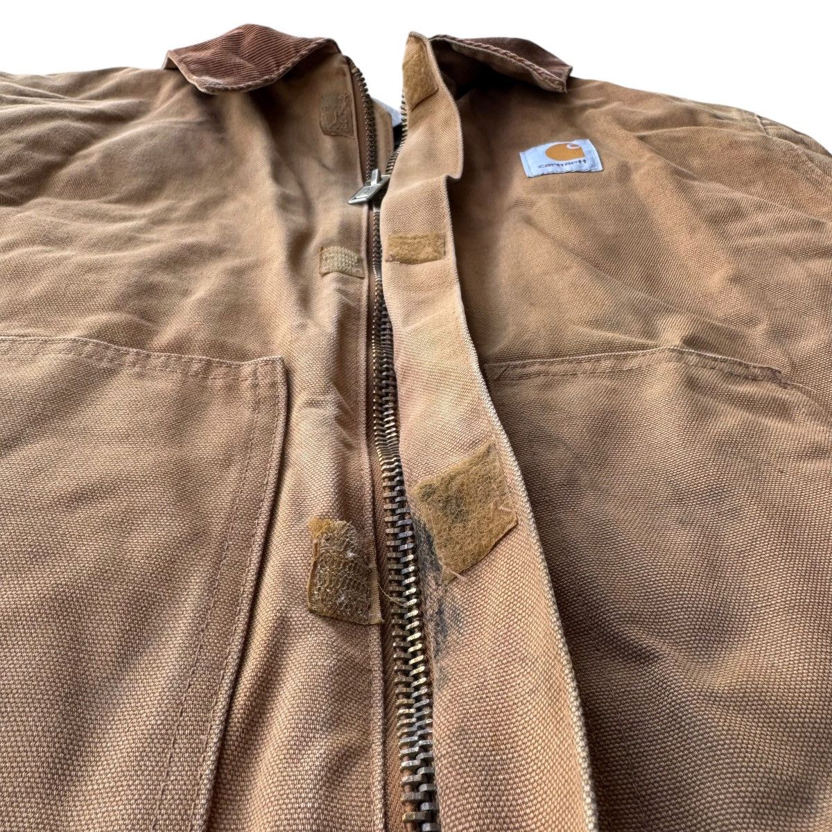 Carhartt × Vintage CARHARTT J02 BRN CANVAS BEIGE UTILITY JACKET VINTAGE DETROIT Size US L / EU 52-54 / 3 - 11 Thumbnail