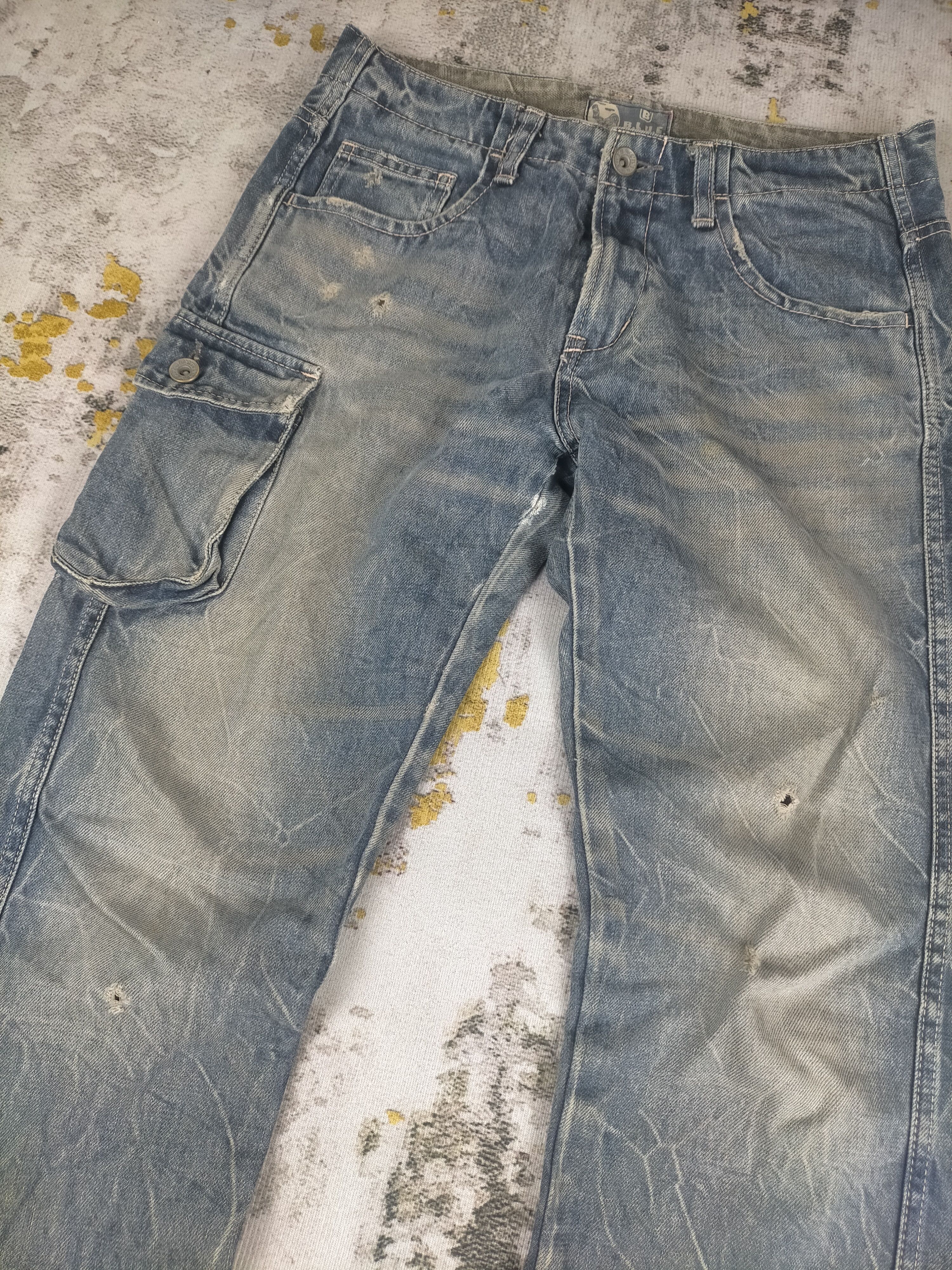 Blue Blue Japan 🔥 Vintage Blue Blue Japan Sick Distressed Jeans Size US 29 - 4 Thumbnail