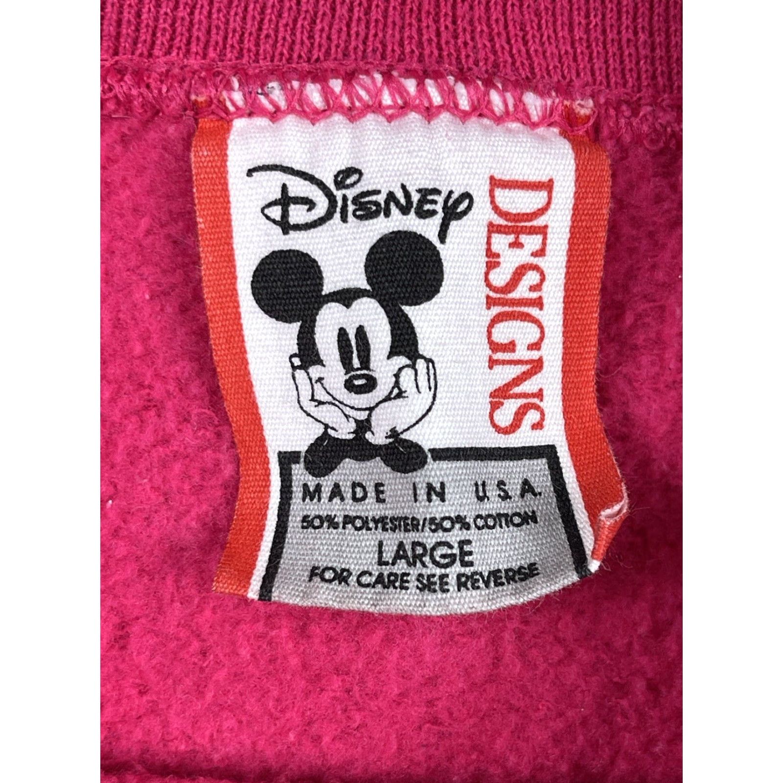 Disney VINTAGE Disney Mickey Face All Over Print Crewneck Sweatshirt - Size L (Adult) Pink, 90s Cartoon Logo, Unisex, Pullover, Cotton Blend, Fleece, USA Size US L / EU 52-54 / 3 - 2 Thumbnail