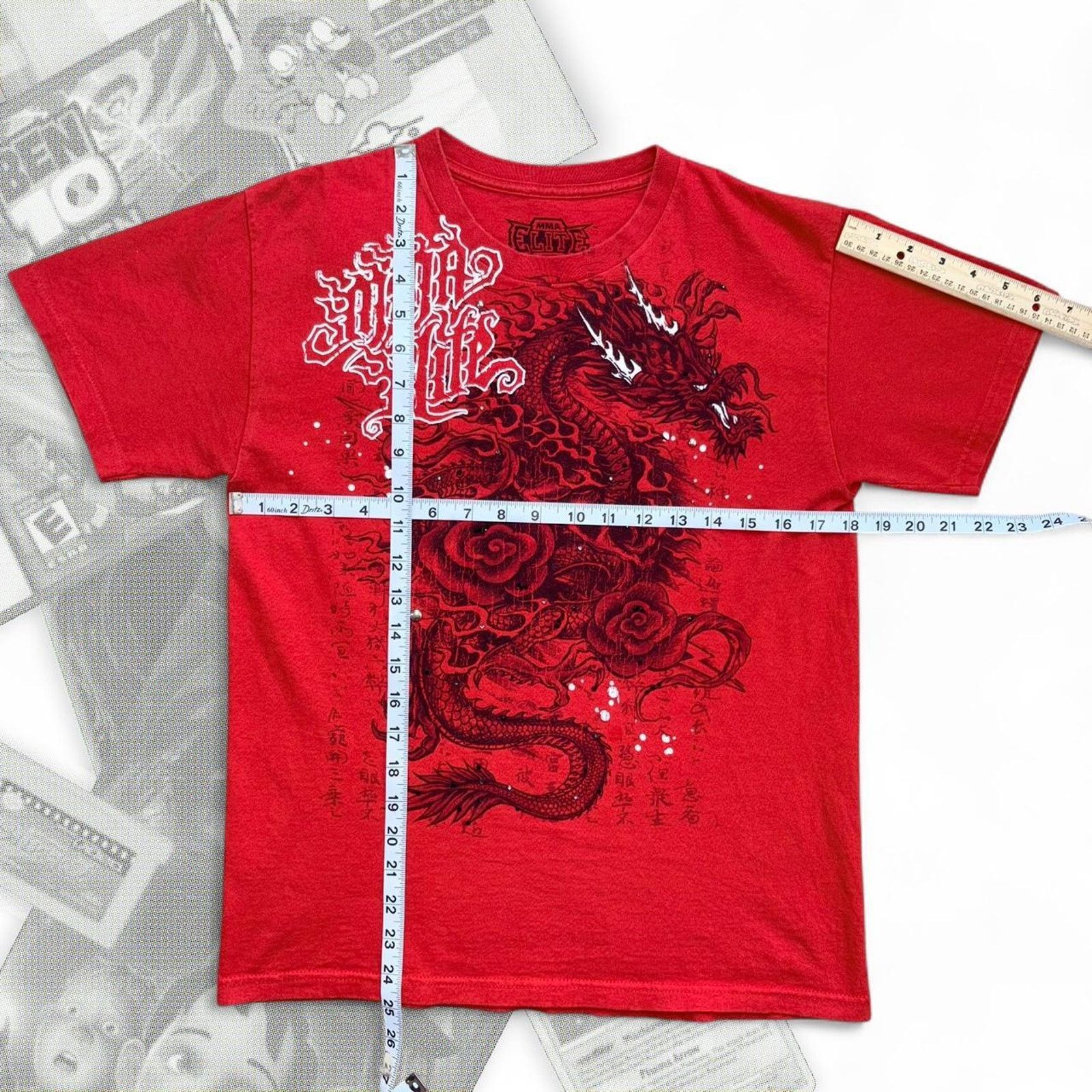 Nike Red y2k bedazzled studded mma Size US M / EU 48-50 / 2 - 5 Thumbnail