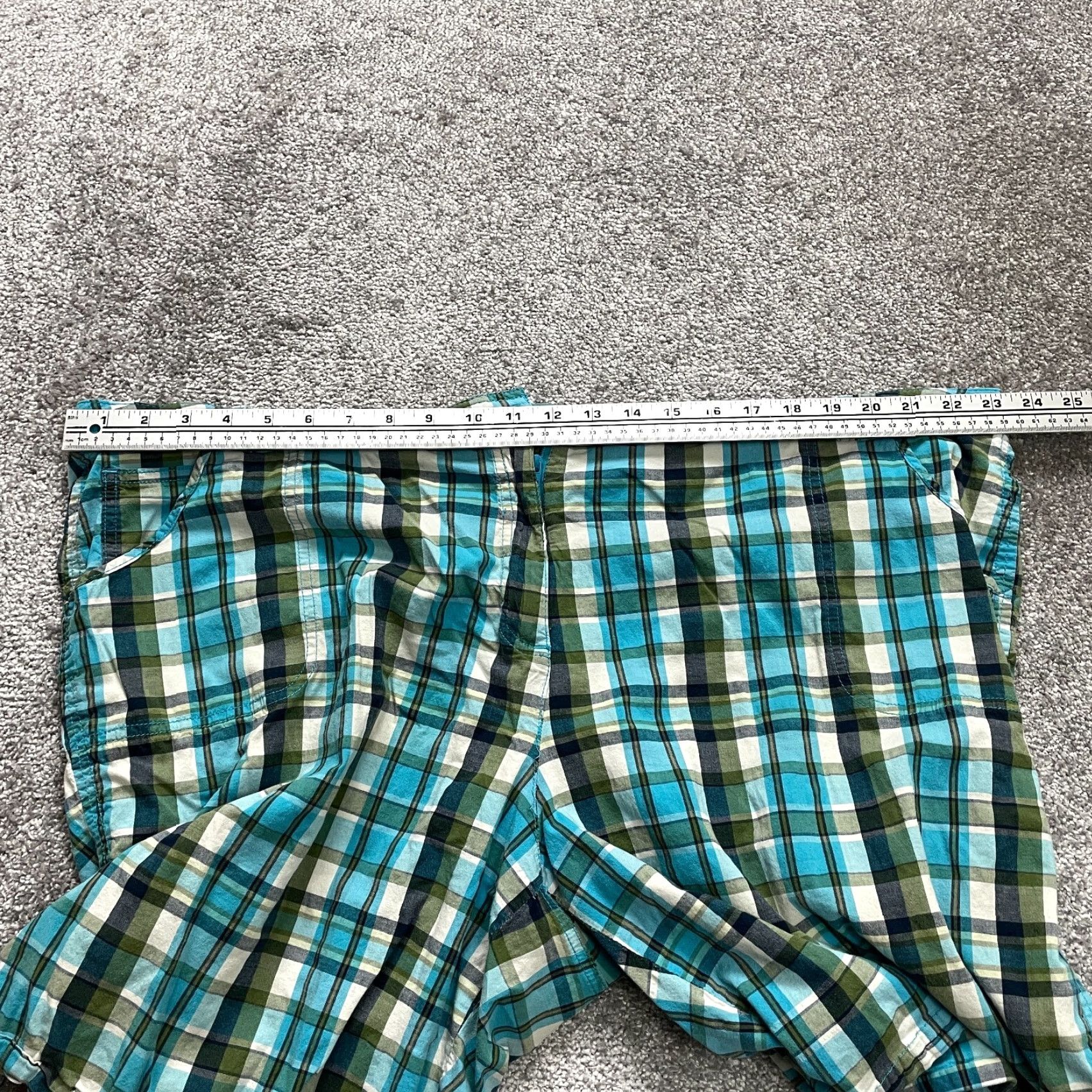 Avenue Avenue Chino Shorts Womens 26 Blue Green Plaid Cotton Pockets Casual Size 32" / US 10 / IT 46 - 6 Thumbnail