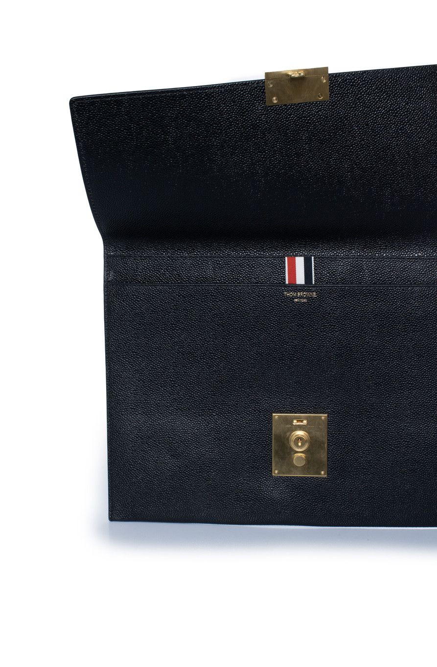 Thom Browne Thom Browne, pebbled leather clutch with wallet Size ONE SIZE - 8 Thumbnail
