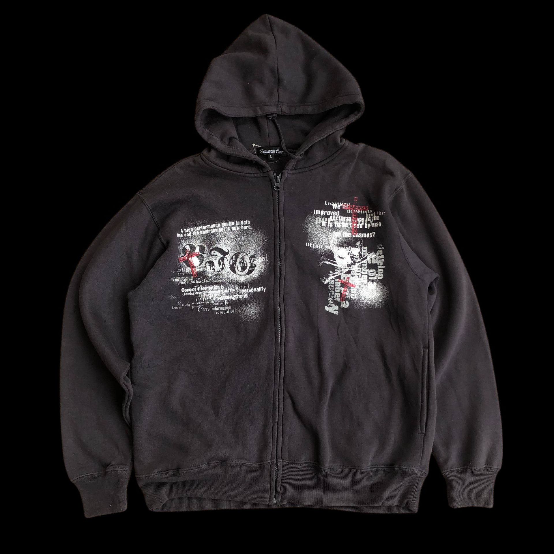 If Six Was Nine 2000s Beaumont Carr Poem Zip Hoodie Vkei Y2k Size US L / EU 52-54 / 3 - 1 Thumbnail