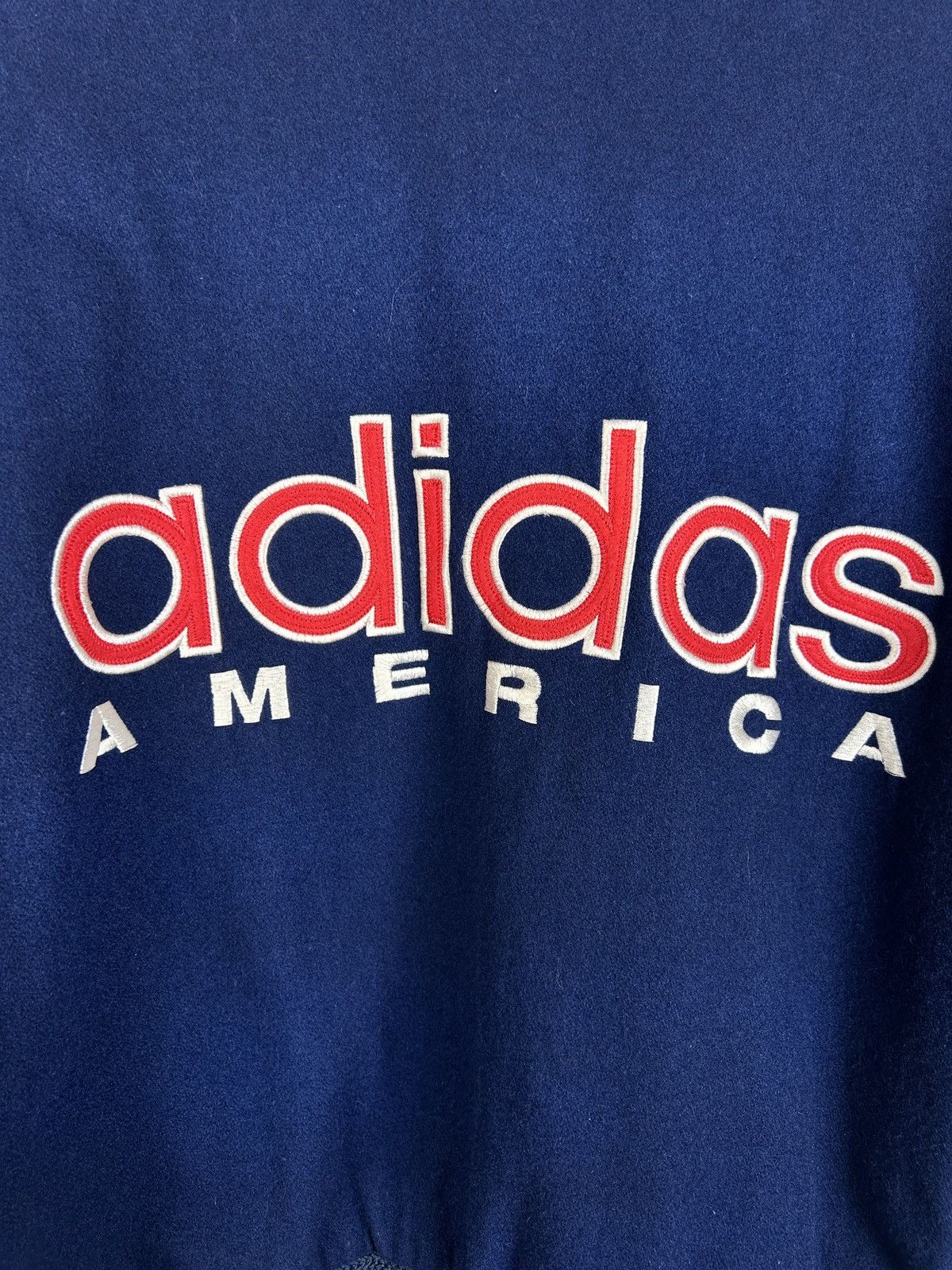 Adidas 90s Adidas America Wool Leather Varsity Bomber Jacket Blue S Size US S / EU 44-46 / 1 - 9 Thumbnail