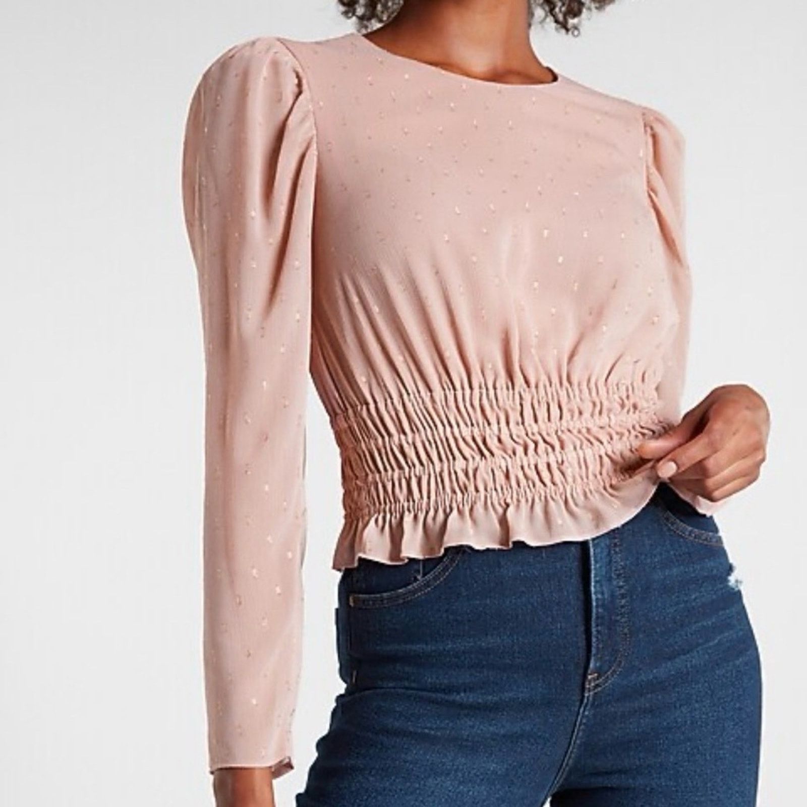 Other New Chic Blush Women's Blouse with Ruched Waist size XS Size XS / US 0-2 / IT 36-38 - 1 Thumbnail
