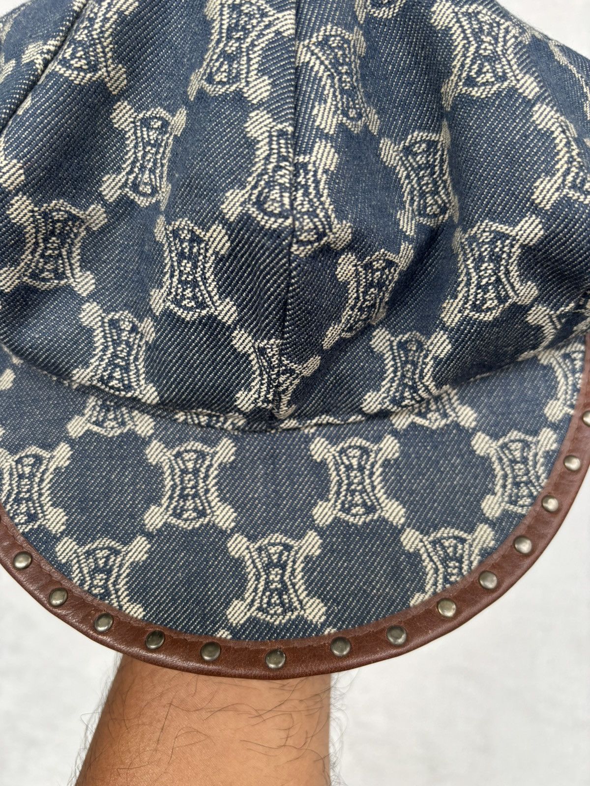 Celine Archive Celine Monogram Macadam Newsboy Cap Size ONE SIZE - 10 Thumbnail