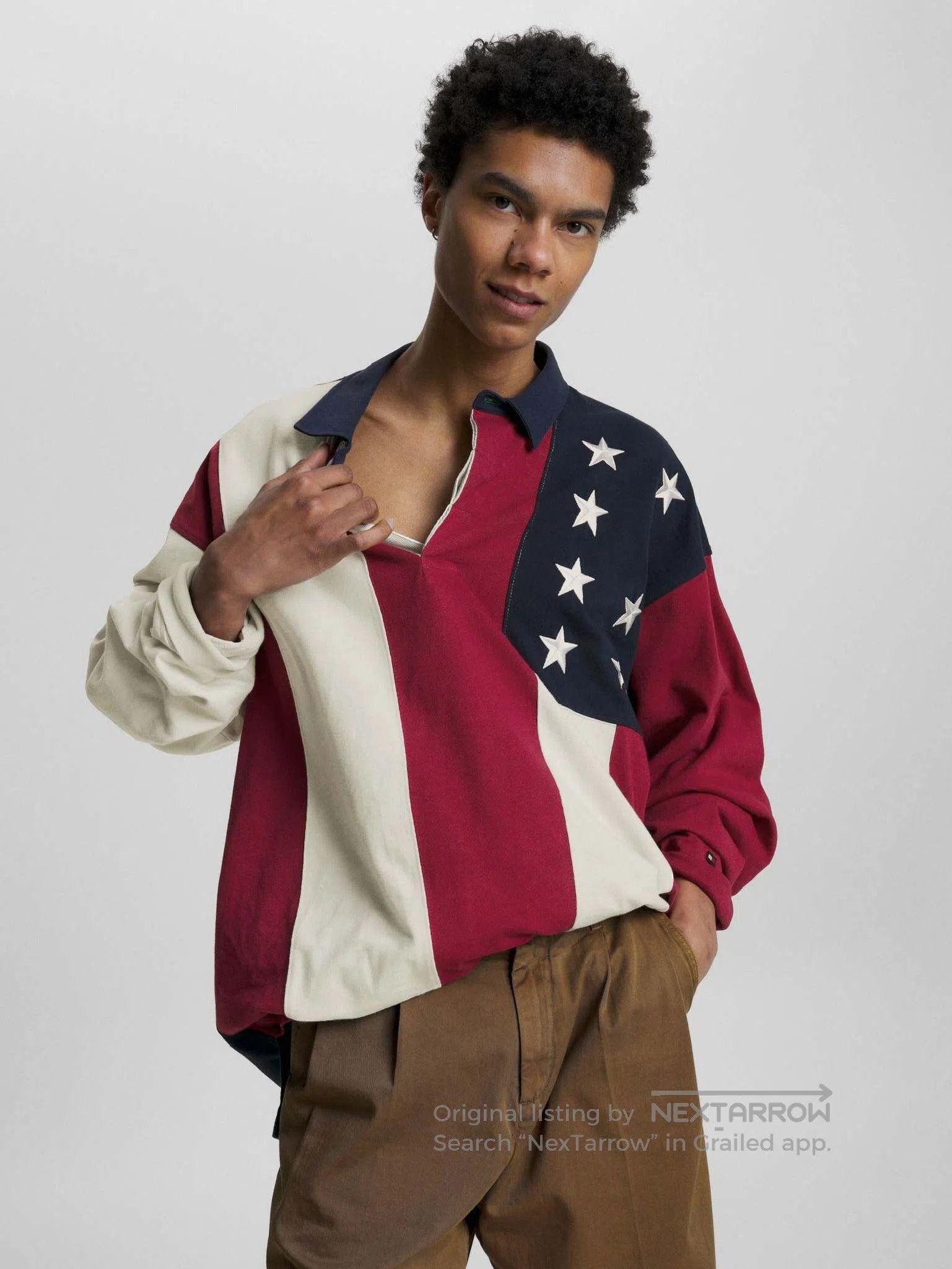 Tommy Hilfiger TOMMY HILFIGER Flag Striped Color Block Long Sleeve Size US M / EU 48-50 / 2 - 7 Thumbnail