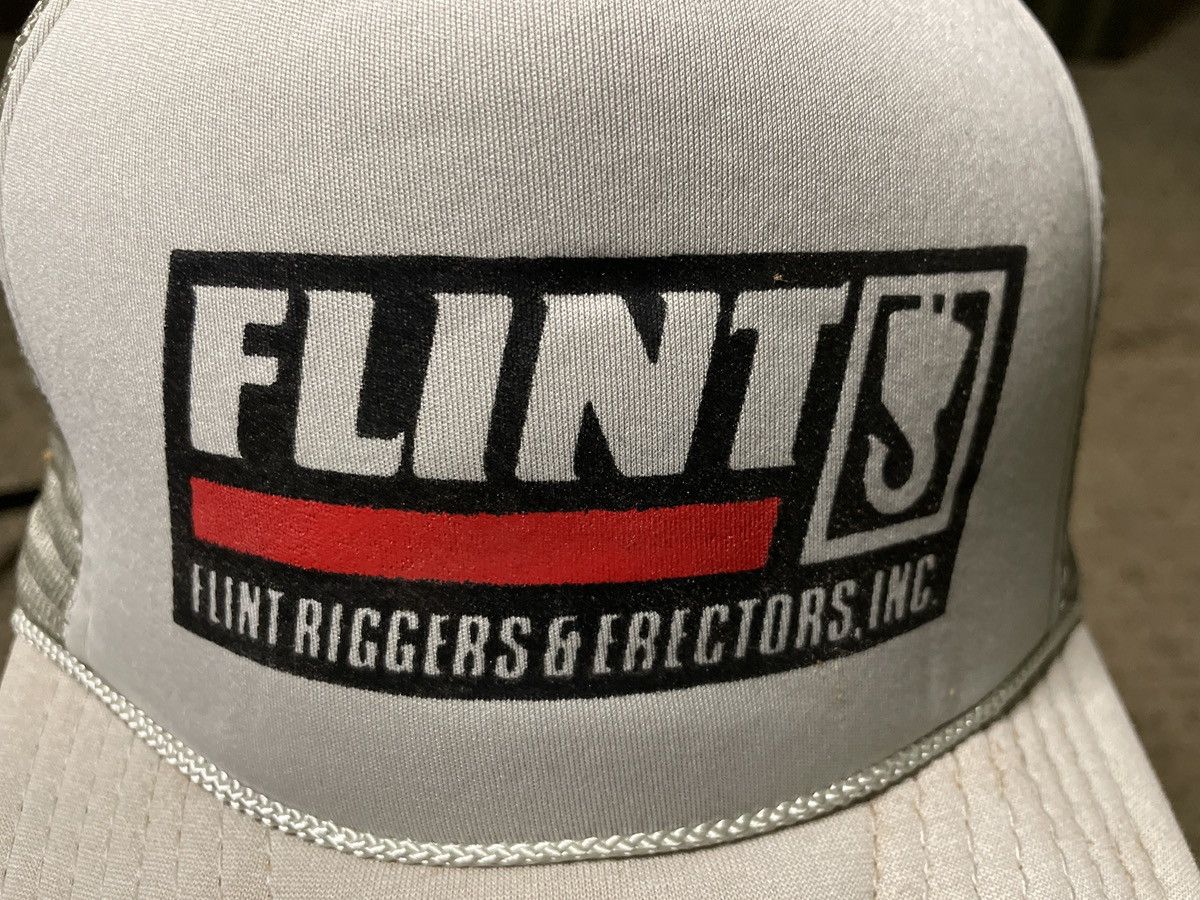 Vintage Flint Riggers Erectors Inc HAT Michigan CAP foam mesh crane Size ONE SIZE - 3 Thumbnail