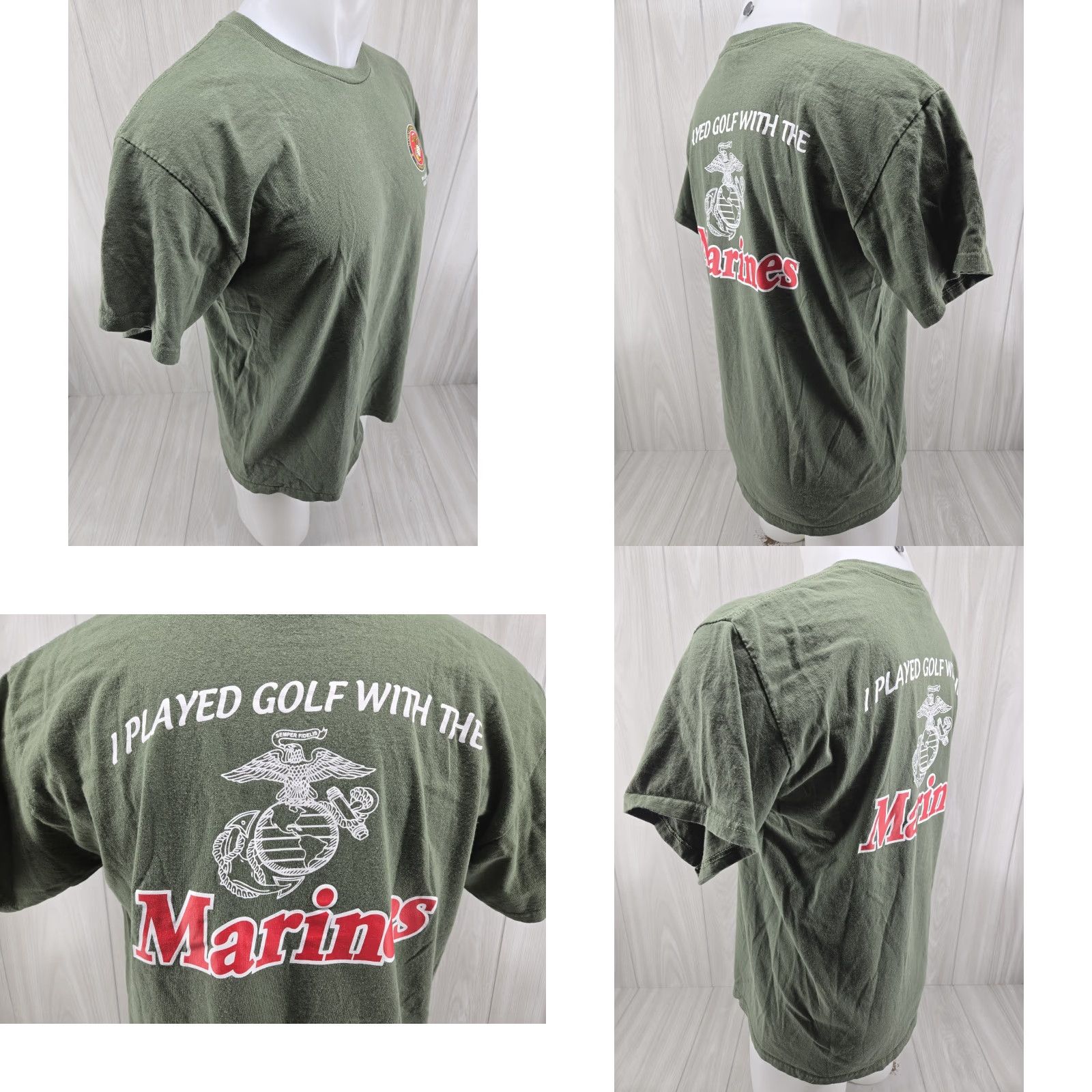 Gildan VINTAGE? No — 9th Veteran Golf Tournament Shirt Men Large Green 2023 Marine Corps League Shirt Polo Mens Golf 2023 Green L Size US L / EU 52-54 / 3 - 8 Thumbnail