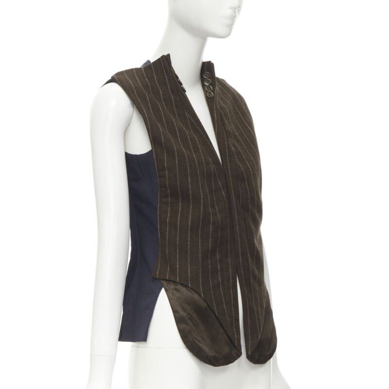 Maison Margiela MAISON MARTIN MARGIELA ARTISANAL 2003 Runway brown deconstructed sleeves vest Size S / US 4 / IT 40 - 1 Thumbnail