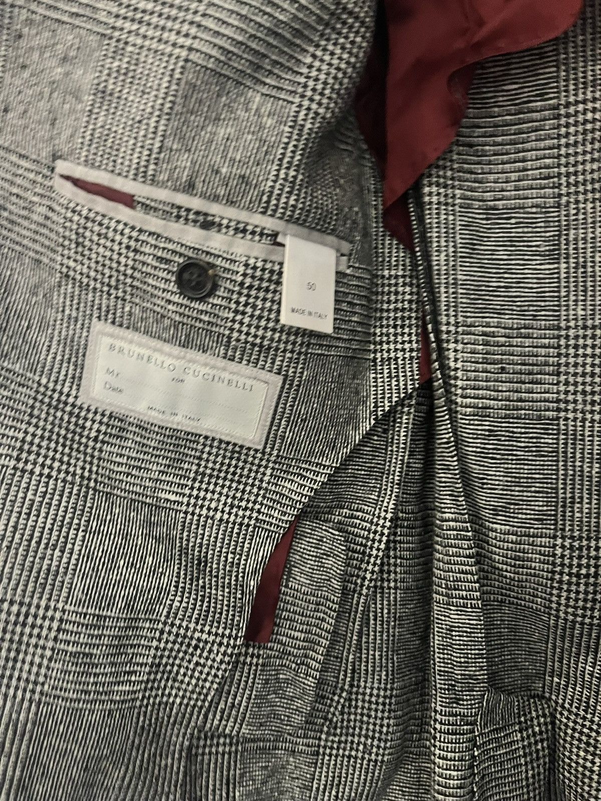 Brunello Cucinelli Brunello Cucinelli cupro grey check blazer uk 40 it 50 Size 40R - 3 Thumbnail