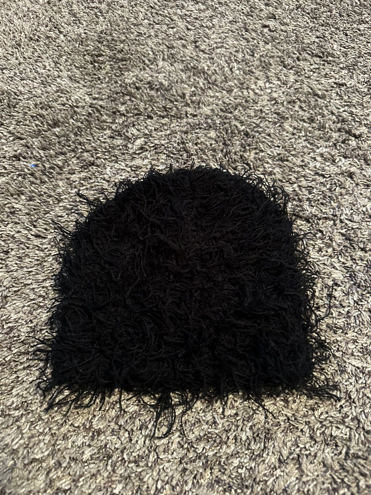 Other Stylish Black Fuzzy Flare Beanie Hat Black One Size Unisex Size ONE SIZE - 1 Thumbnail