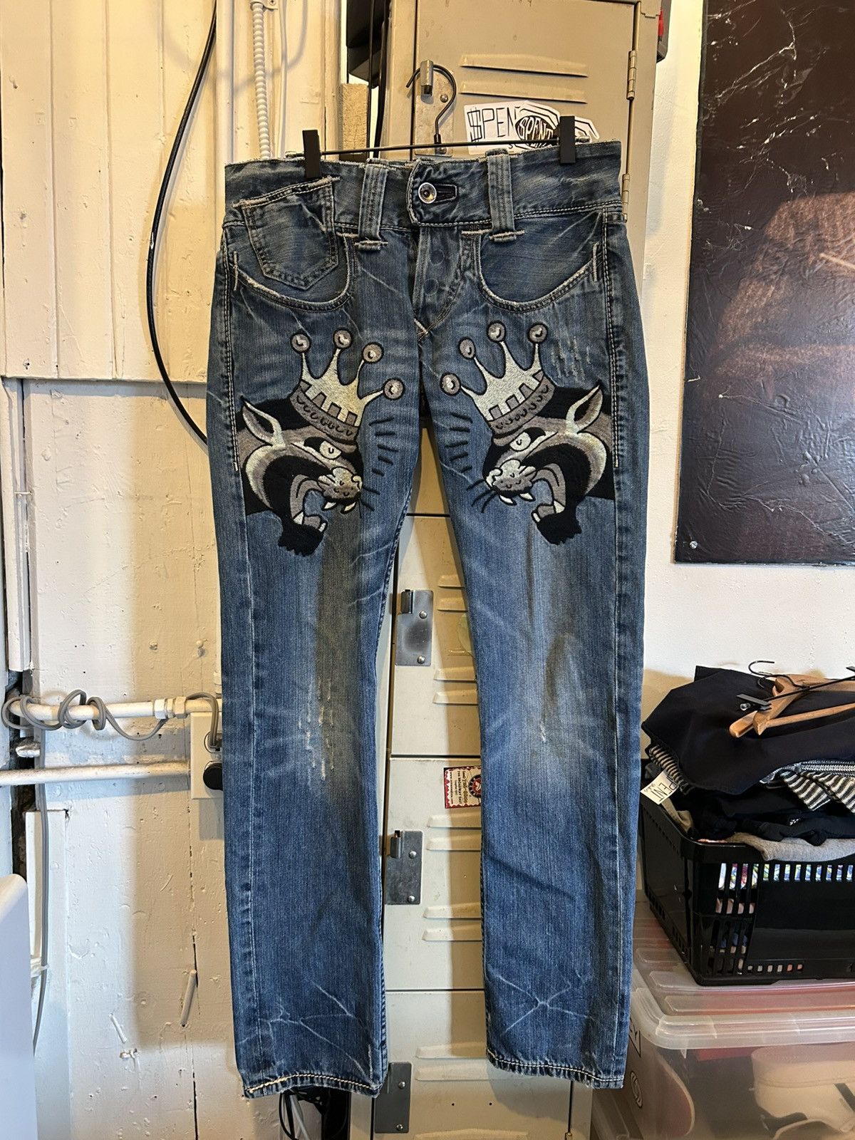 Ed Hardy Y2K Ed Hardy Embroidered jeans Size US 32 / EU 48 - 1 Thumbnail
