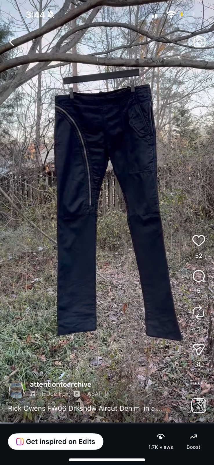 Rick Owens Rick Owens waxed corduroy double layer aircut denim Size US 34 / EU 50 - 16 Thumbnail
