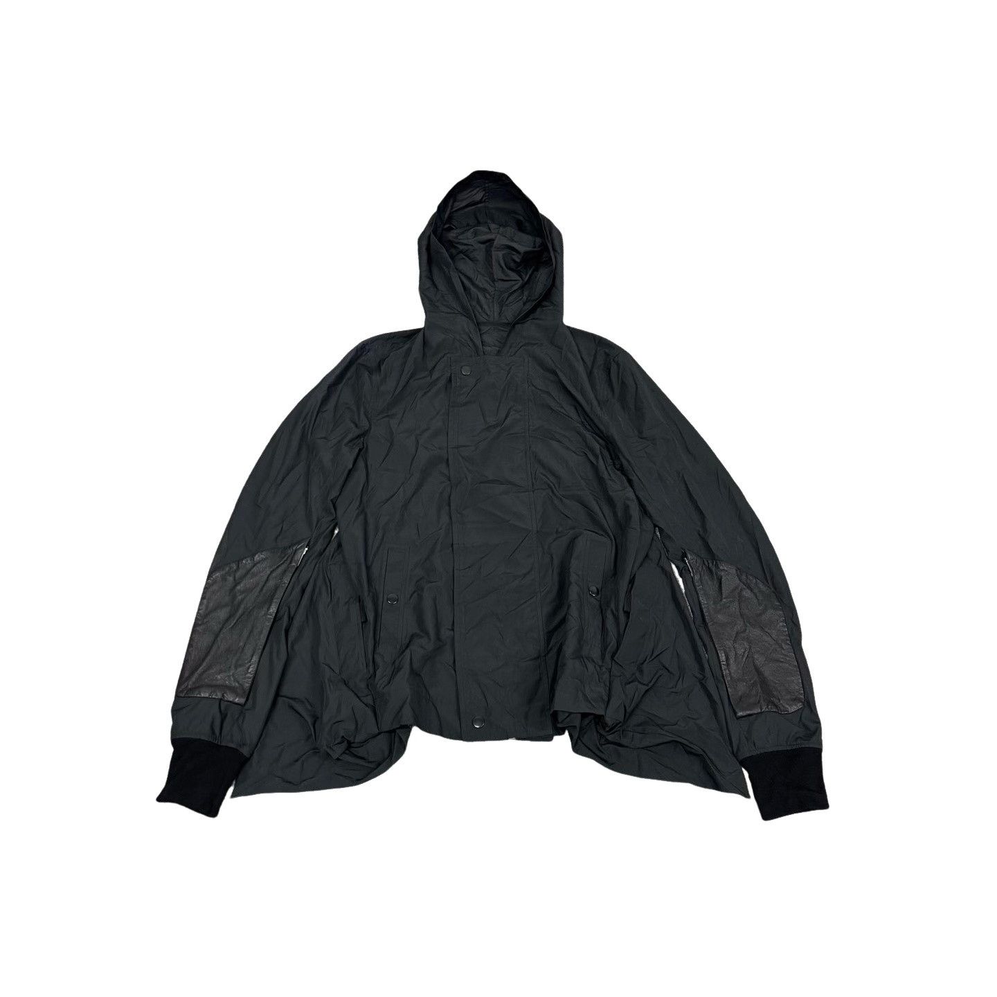 Rick Owens Rick Owens Leather Patch Hooded Jacket Size M Size US M / EU 48-50 / 2 - 1 Thumbnail