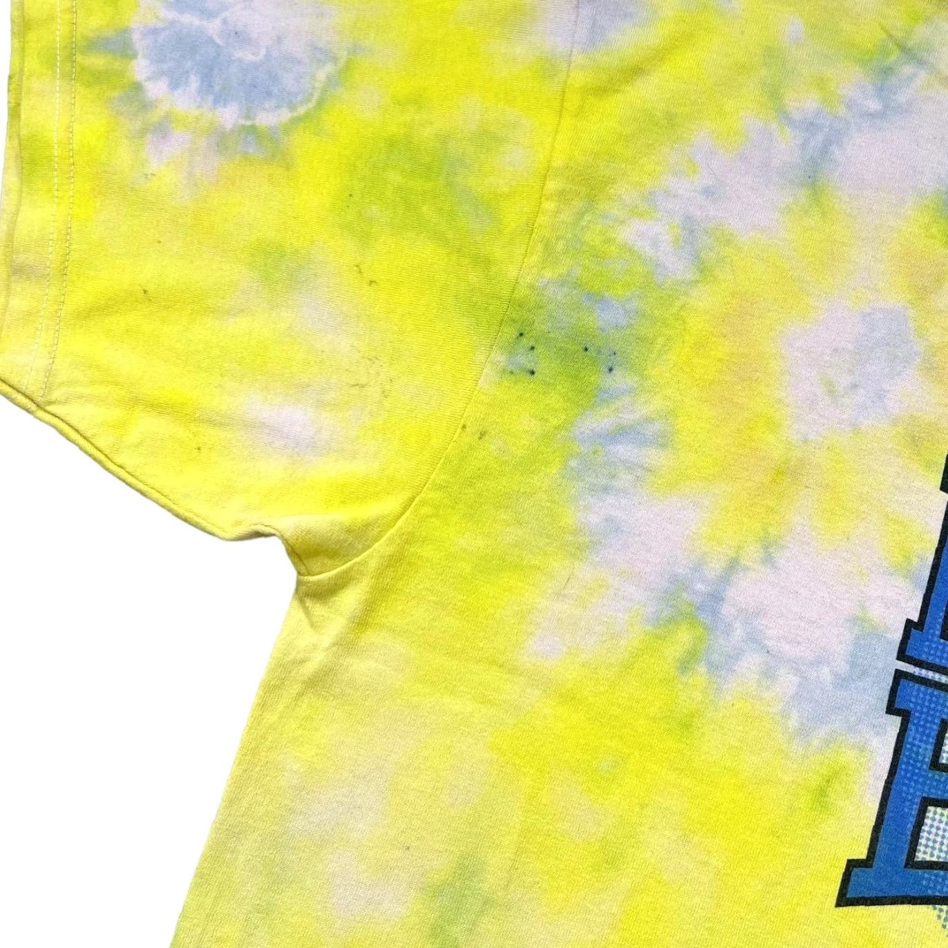 Nike VINTAGE Nike Basketball Swoosh Spellout Yellow Graphic Tie Dye T-Shirt Large Mens Short Sleeve Round Neck Cotton Logo Size US L / EU 52-54 / 3 - 7 Thumbnail