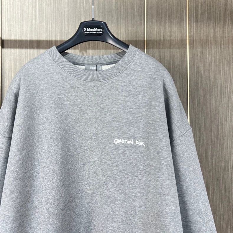 Dior Dior Gray Letter Embroidered Sweatshirt-2506 Size US L / EU 52-54 / 3 - 3 Thumbnail