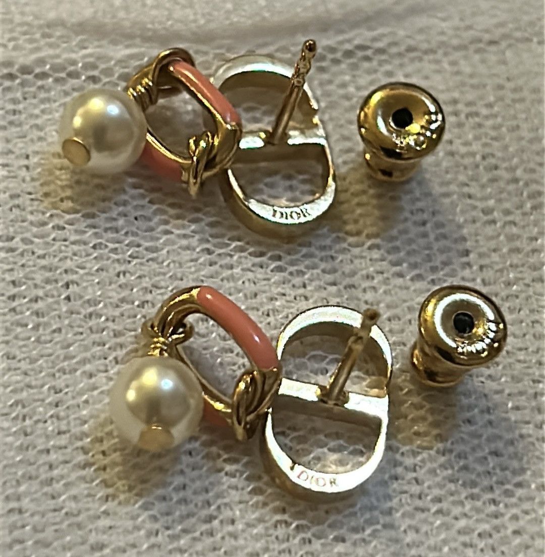 Dior Dior Dioriviera Petit CD Earrings Gold/Coral Size ONE SIZE - 7 Thumbnail