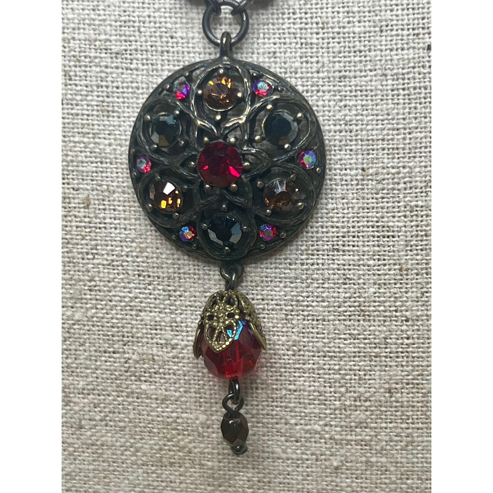 & Other Stories Ben - Amun Vintage Red Crystal Pendant Antique Necklace Size ONE SIZE - 3 Thumbnail