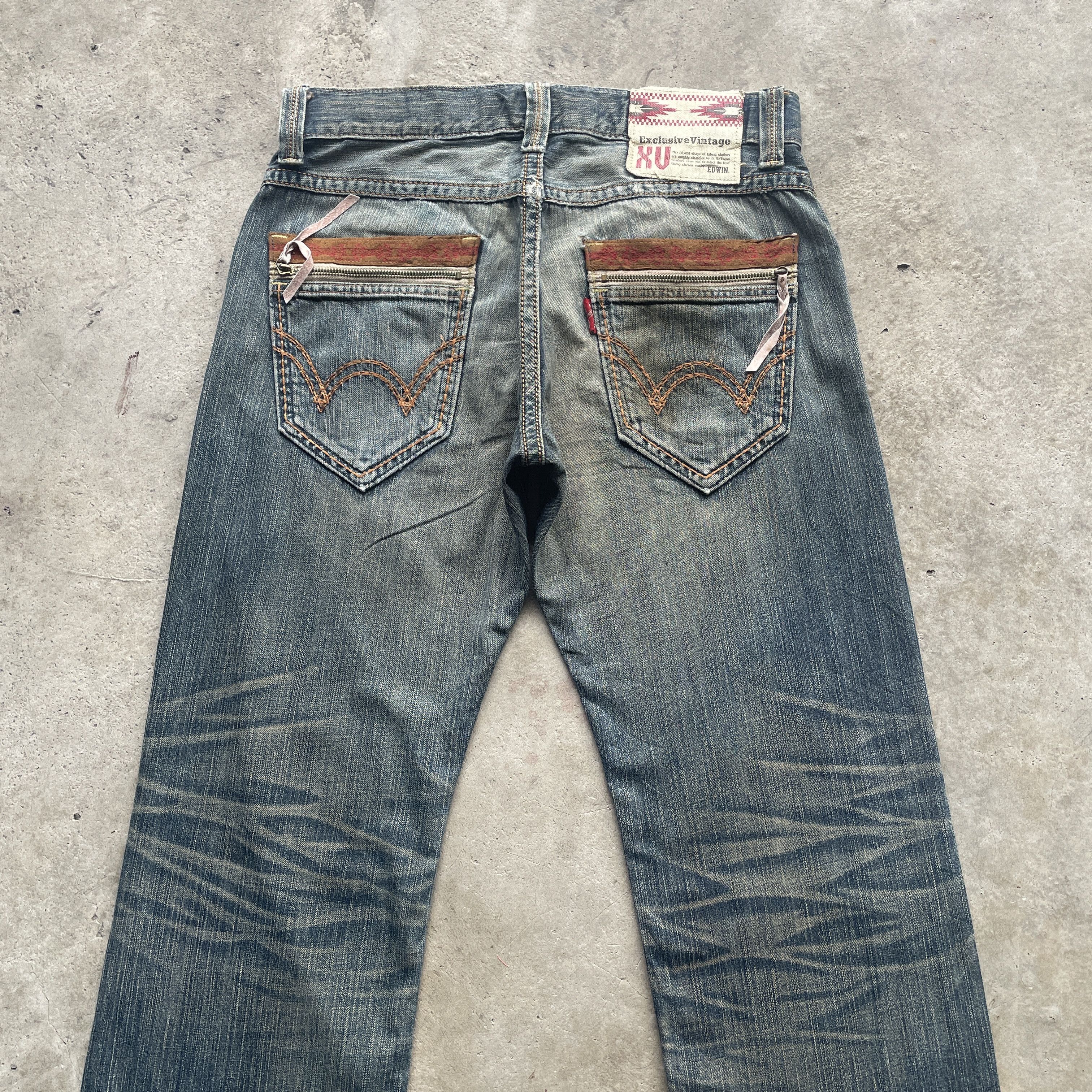 Edwin VINTAGE EDWIN XV RUSTY DISTRESSED DENIM FADED PANTS JEAN W34 Size US 34 / EU 50 - 11 Thumbnail