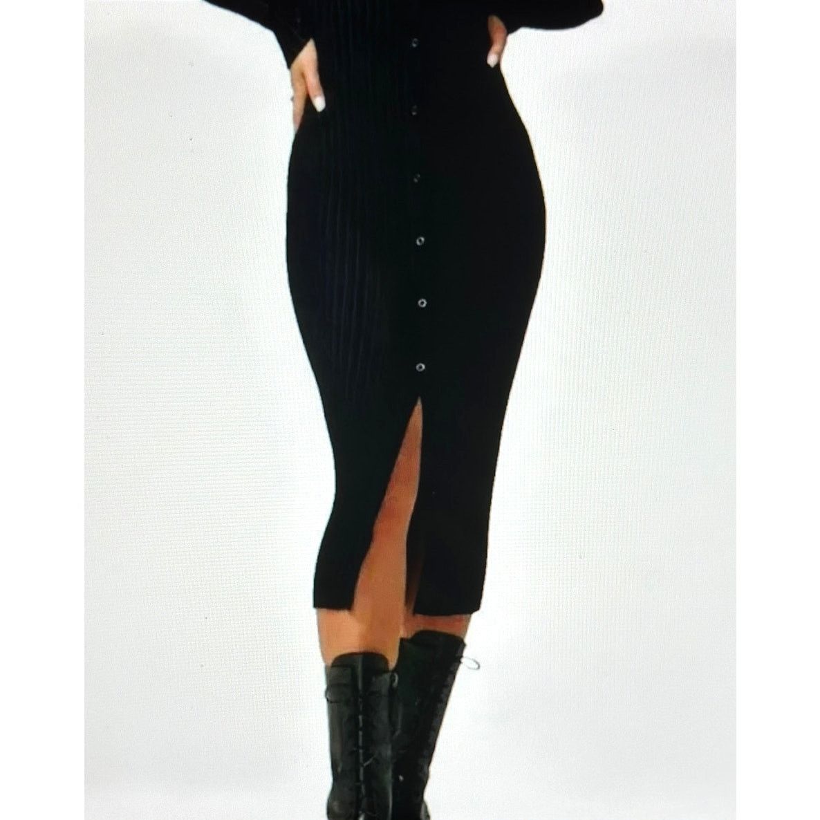 Other LITA By Ciara Rib Cardigan Button Front Midi Dress Black M Size M / US 6-8 / IT 42-44 - 6 Thumbnail