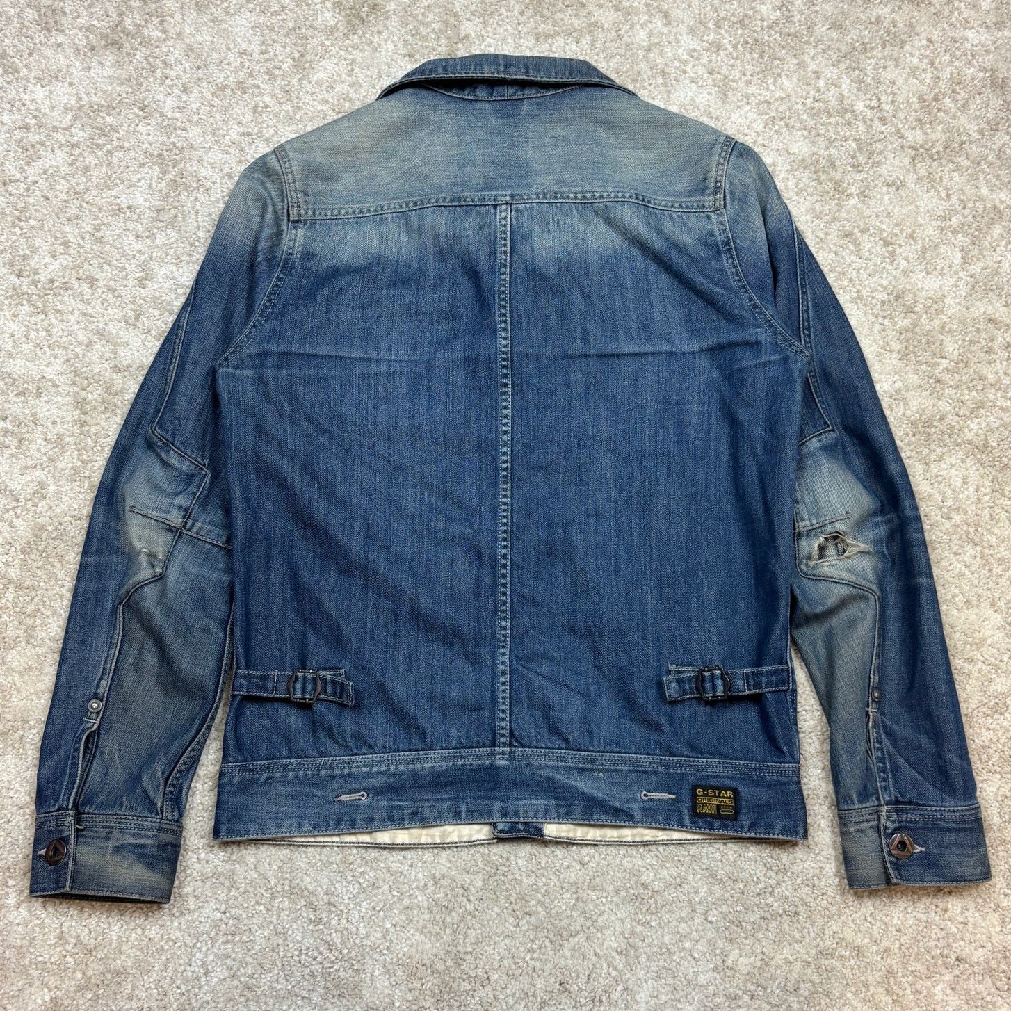 G-Star G Star Raw Skiff 5620 3D Denim Jacket Distressed Men's Large Size US L / EU 52-54 / 3 - 3 Thumbnail
