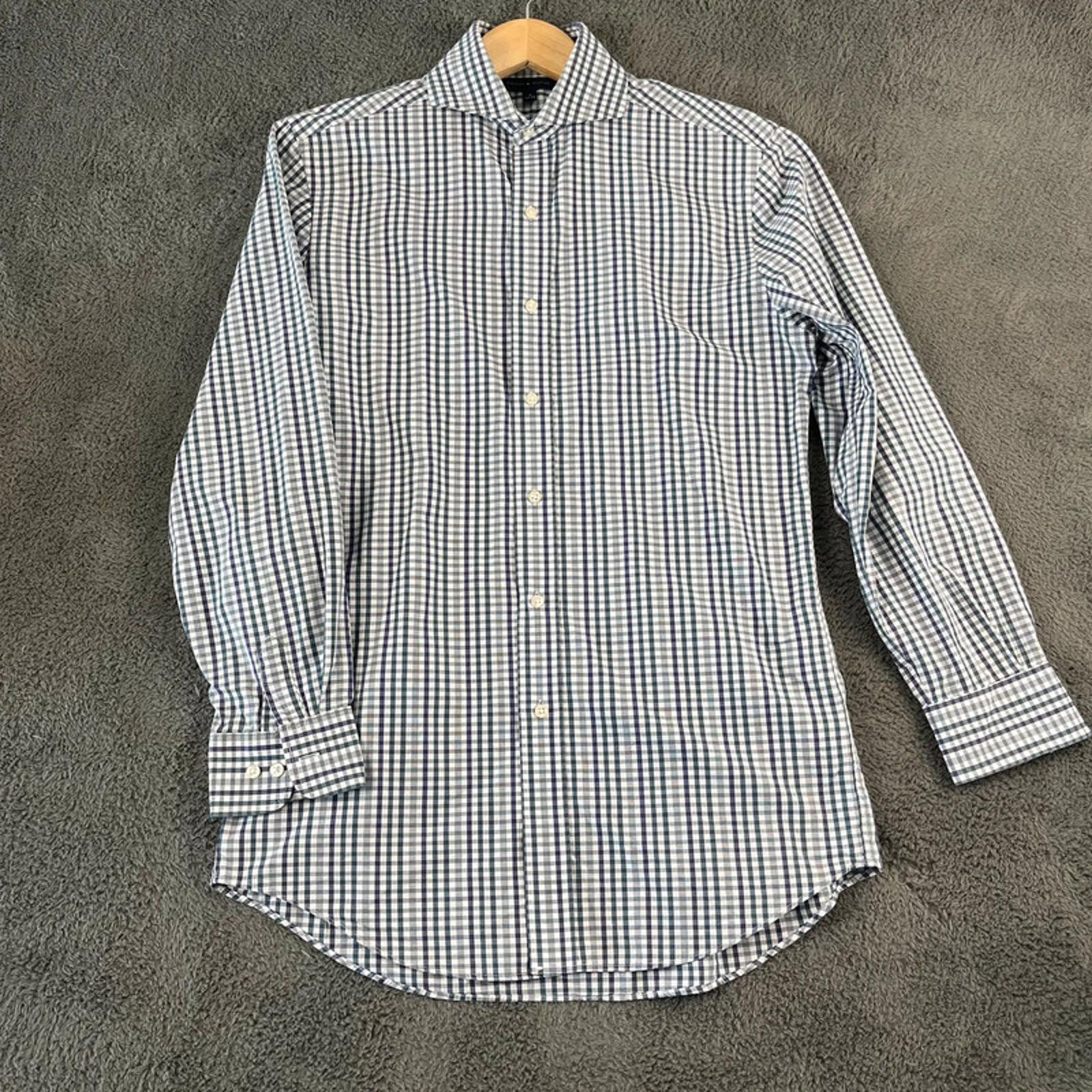 Tommy Hilfiger Tommy Hilfiger Checkered L Shirt 100% Cotton White Blue Turq Size US L / EU 52-54 / 3 - 1 Thumbnail