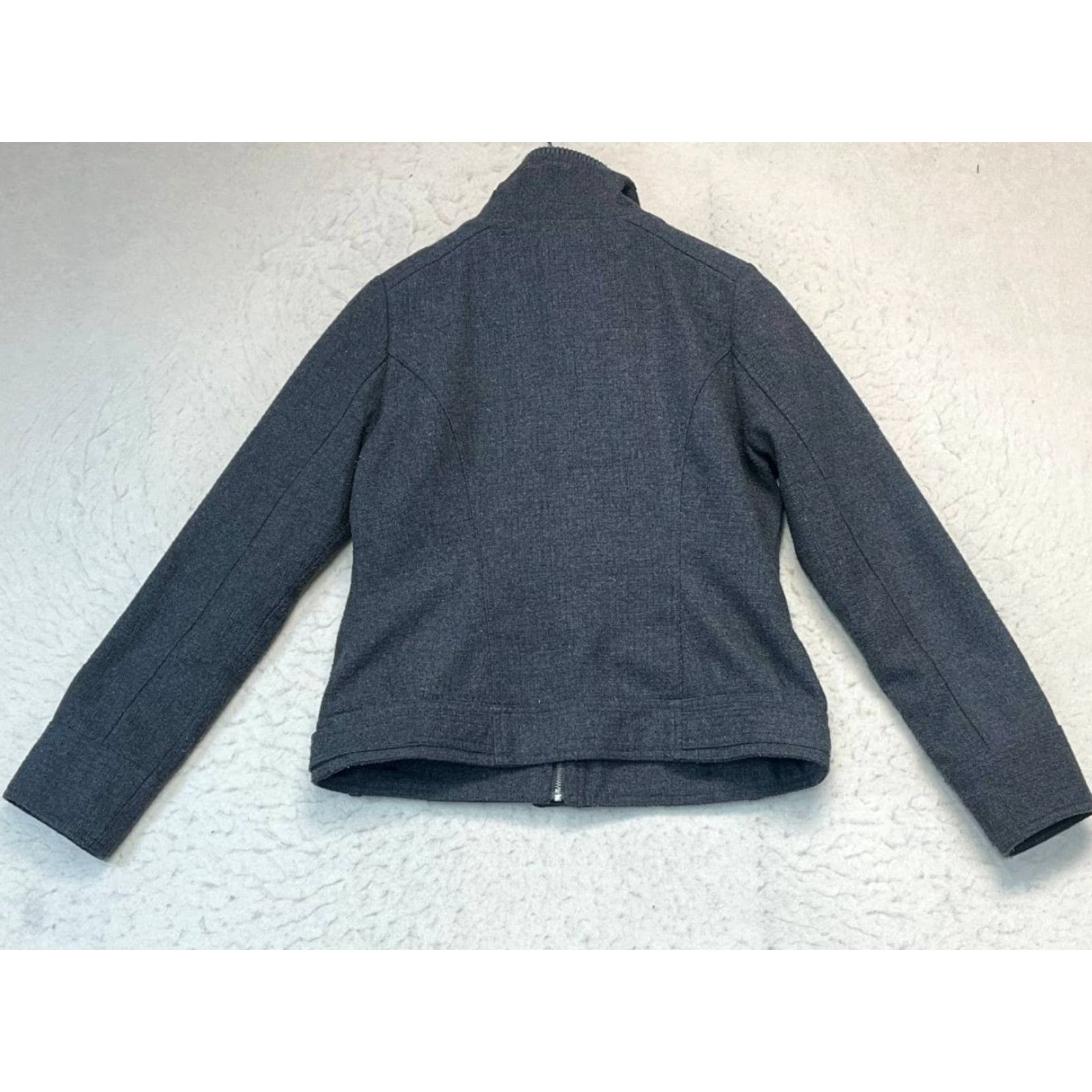 Vintage CoffeeShop Women Jacket Trench Full Zip Lined Pockets Gray M Outdoors Casual Winter Size M / US 6-8 / IT 42-44 - 2 Thumbnail