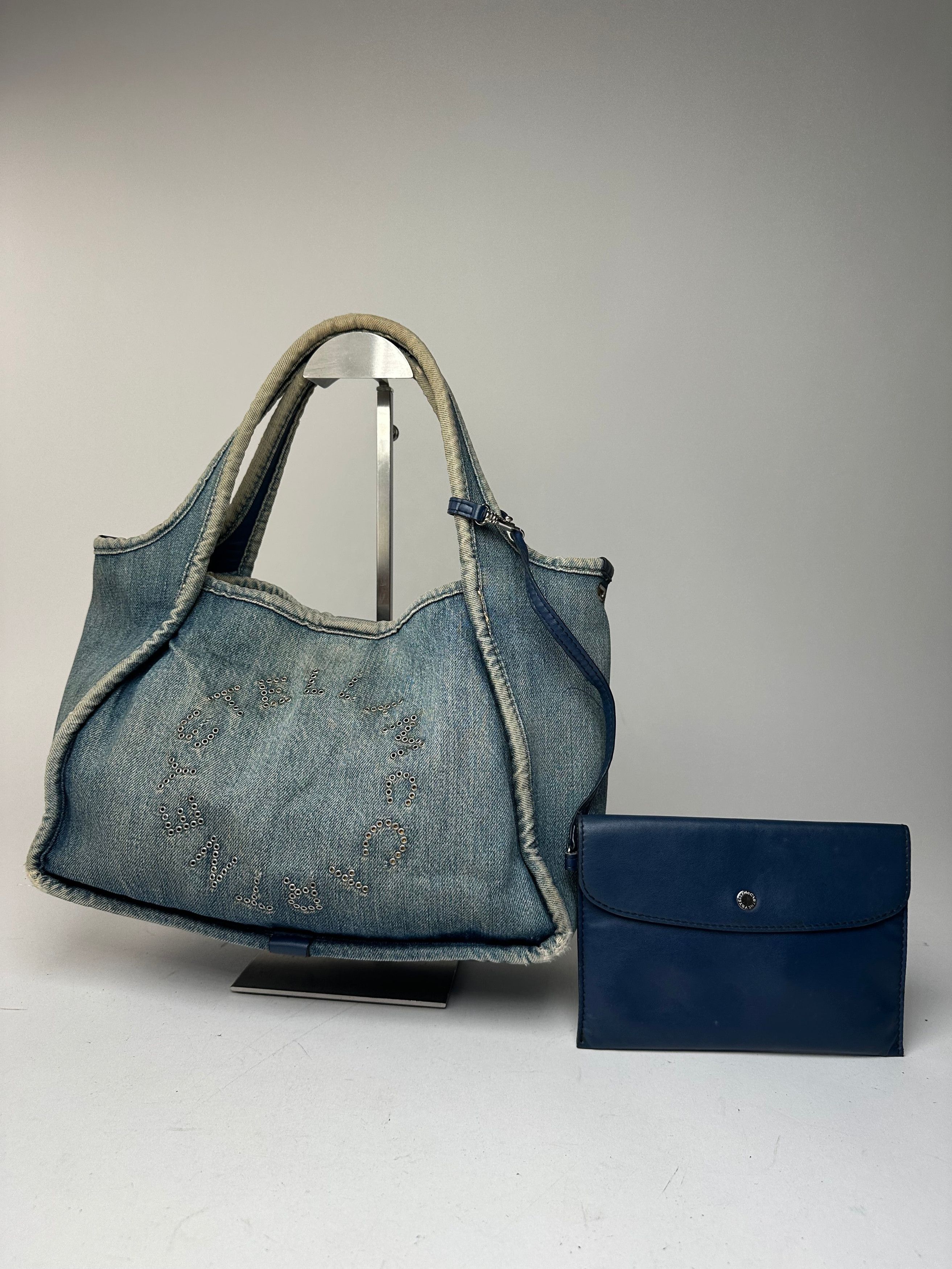 Stella McCartney Vintage Stella Mc Cartney Denim Vegan Leather Bag Blue Size ONE SIZE - 1 Thumbnail