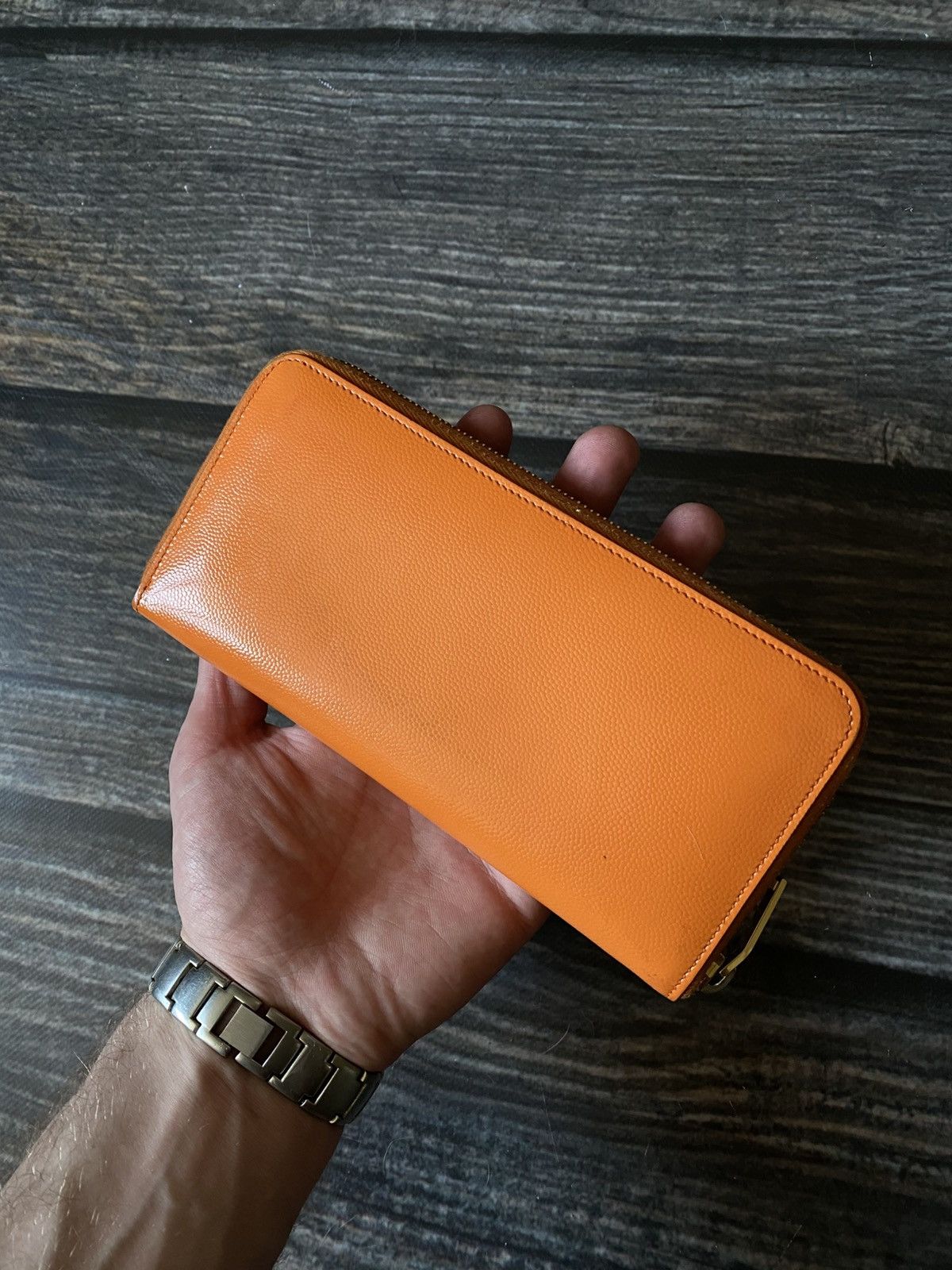 Saint Laurent Paris Saint Laurent Orange Leather Wallet Size ONE SIZE - 2 Thumbnail