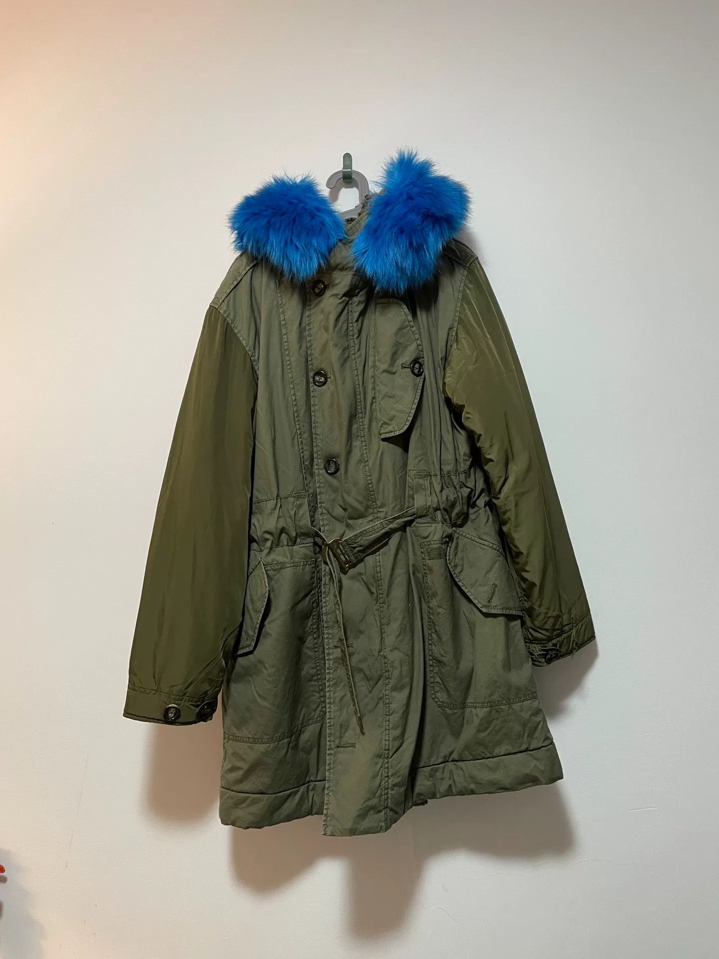 Diesel Diesel Blue Fur Collar Military Coat Size US L / EU 52-54 / 3 - 1 Thumbnail