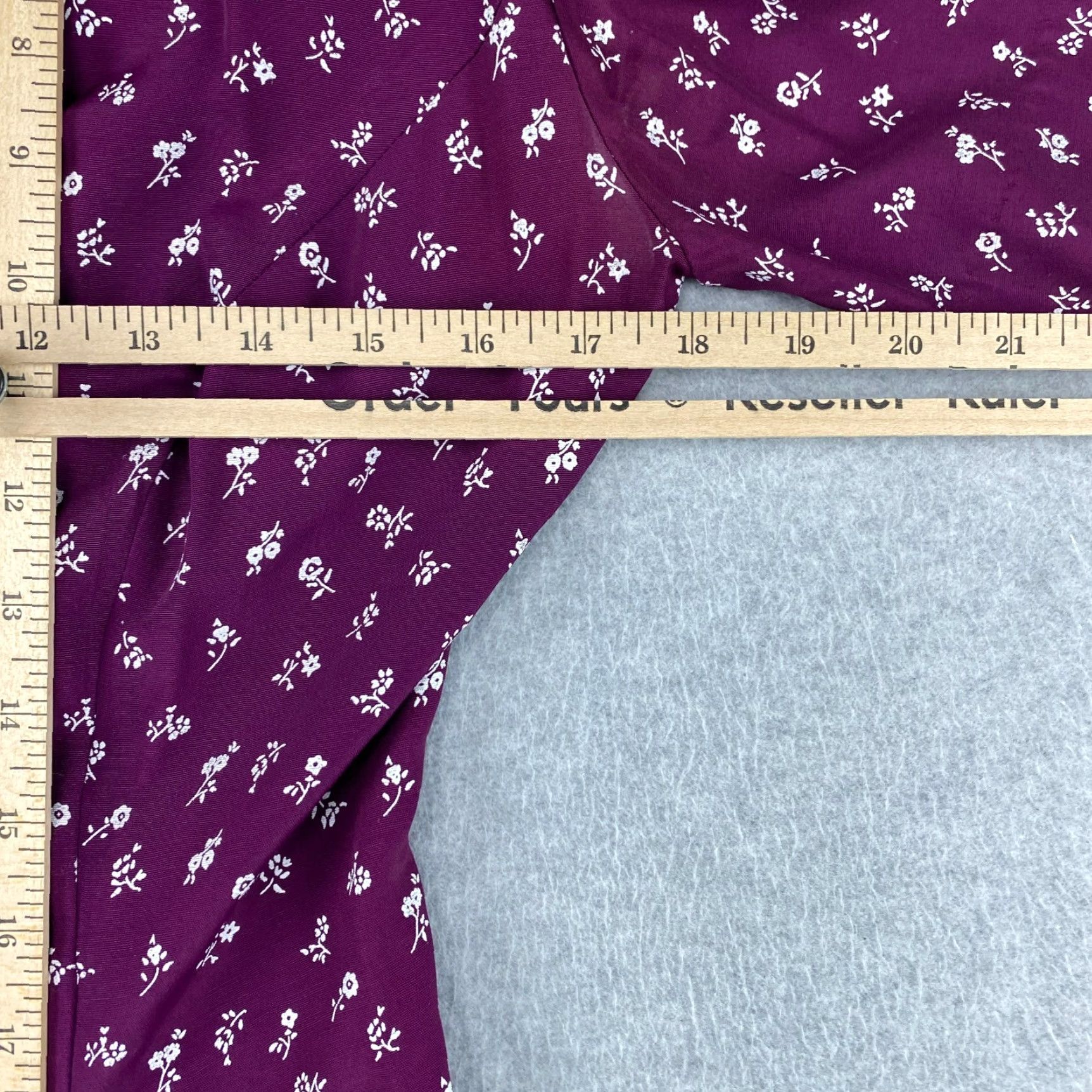Vintage VINTAGE S.L. Fashions Dress Womens 8 A-Line Floral Button Up Collared Knee Length Plum Size M / US 6-8 / IT 42-44 - 7 Thumbnail