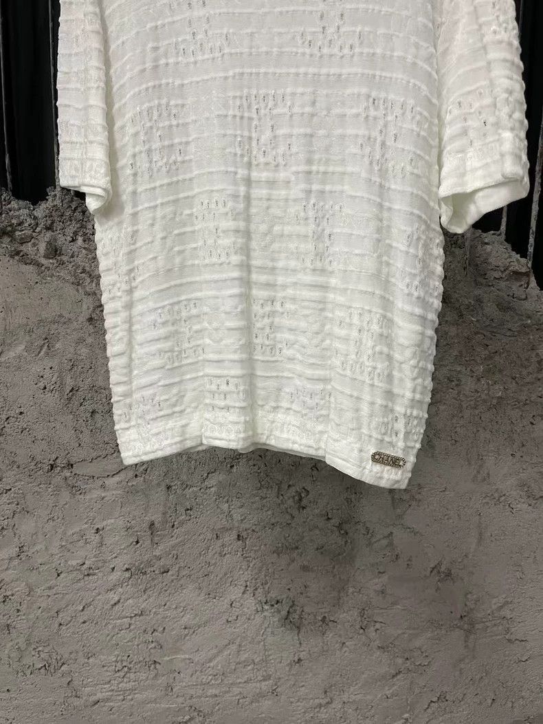Chanel Chanel White Hollow Logo Short Sleeve Top -2505 Size US M / EU 48-50 / 2 - 4 Thumbnail