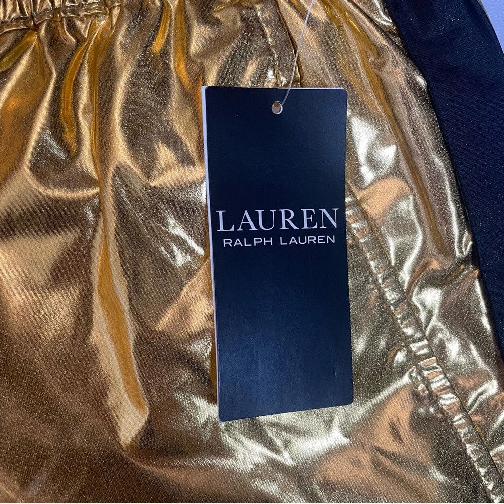 Lauren Ralph Lauren NWT New $225 Lauren Ralph Lauren Gold Metallic Taffeta Jogg Size 38" / US 16 / IT 52 - 6 Thumbnail
