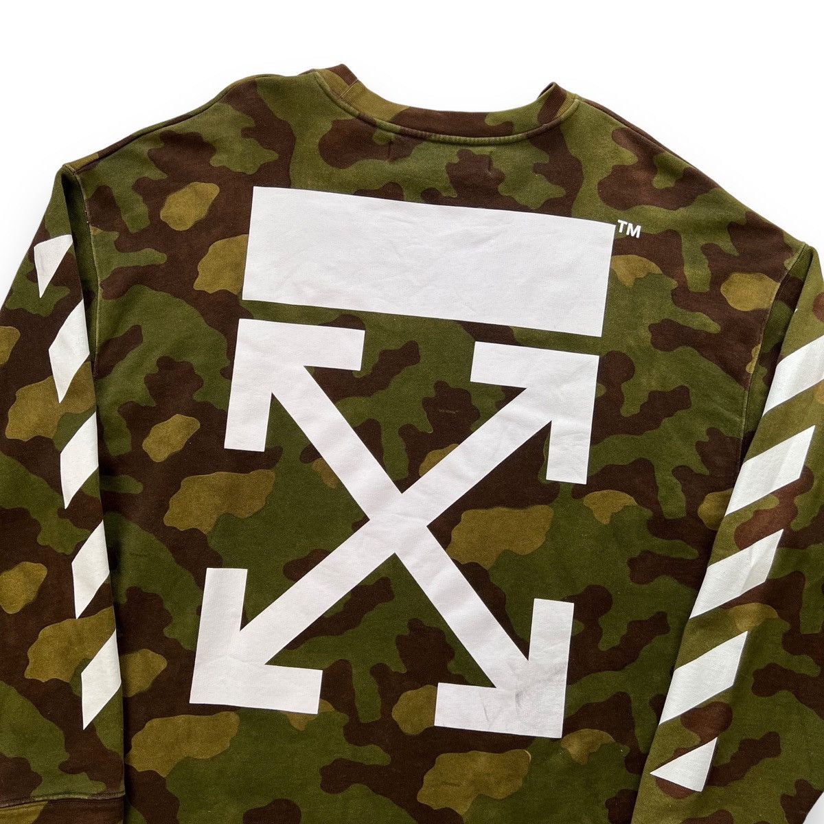 image of Off White Off-White Camo Arrows Sweatshirt, Men's (Size Large)