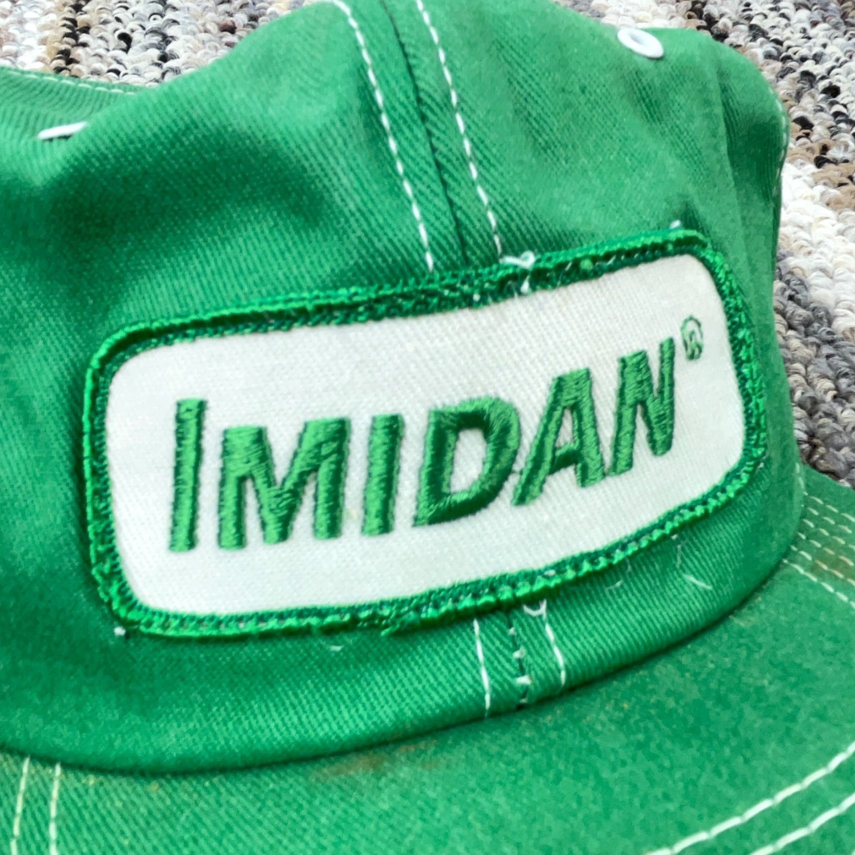 J Brand VINTAGE K-Brand Trucker Hat Cap Snap Back Green Denim Farming Seed 80s USA Patch Size ONE SIZE - 2 Thumbnail