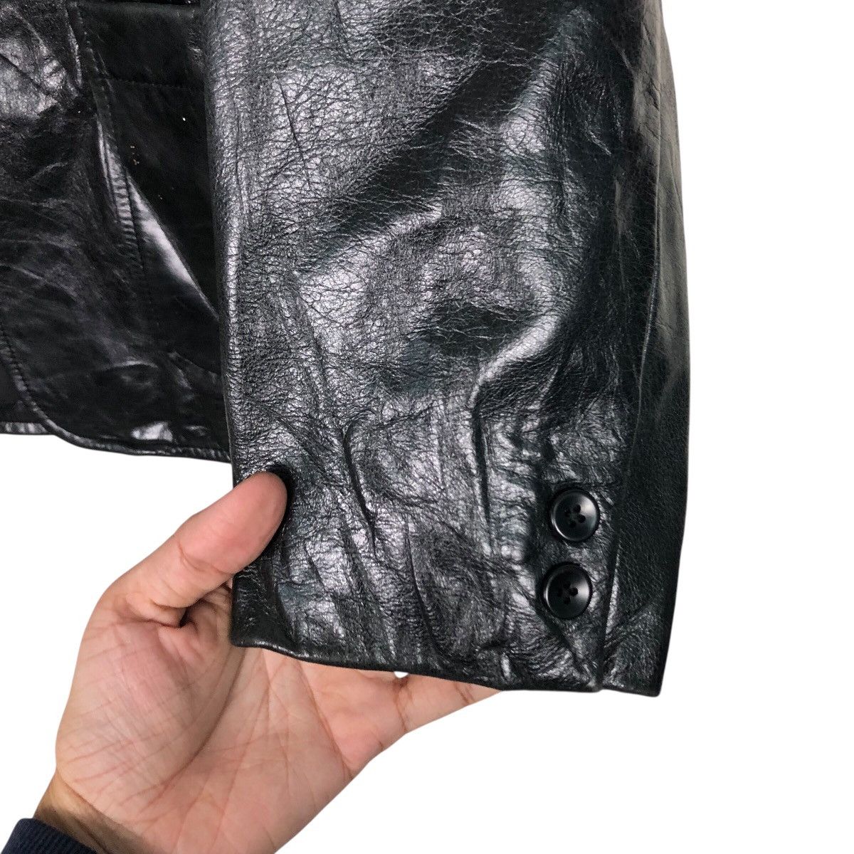 Japanese Brand 📌Rich Black Vintage Biker Leather Jacket Gap Issey Miyake Size US XS / EU 42 / 0 - 16 Thumbnail