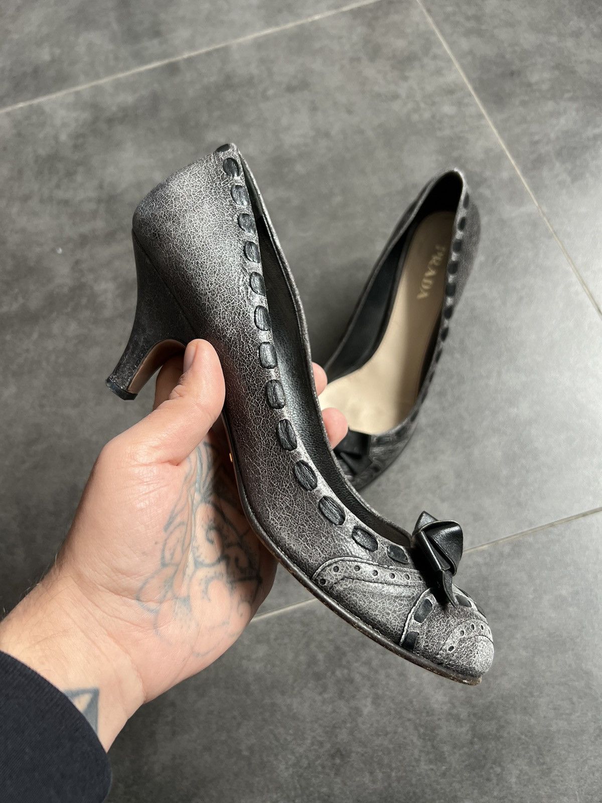 Prada Vintage Prada bow kitten ballet heels Size US 9 / IT 39 - 3 Thumbnail