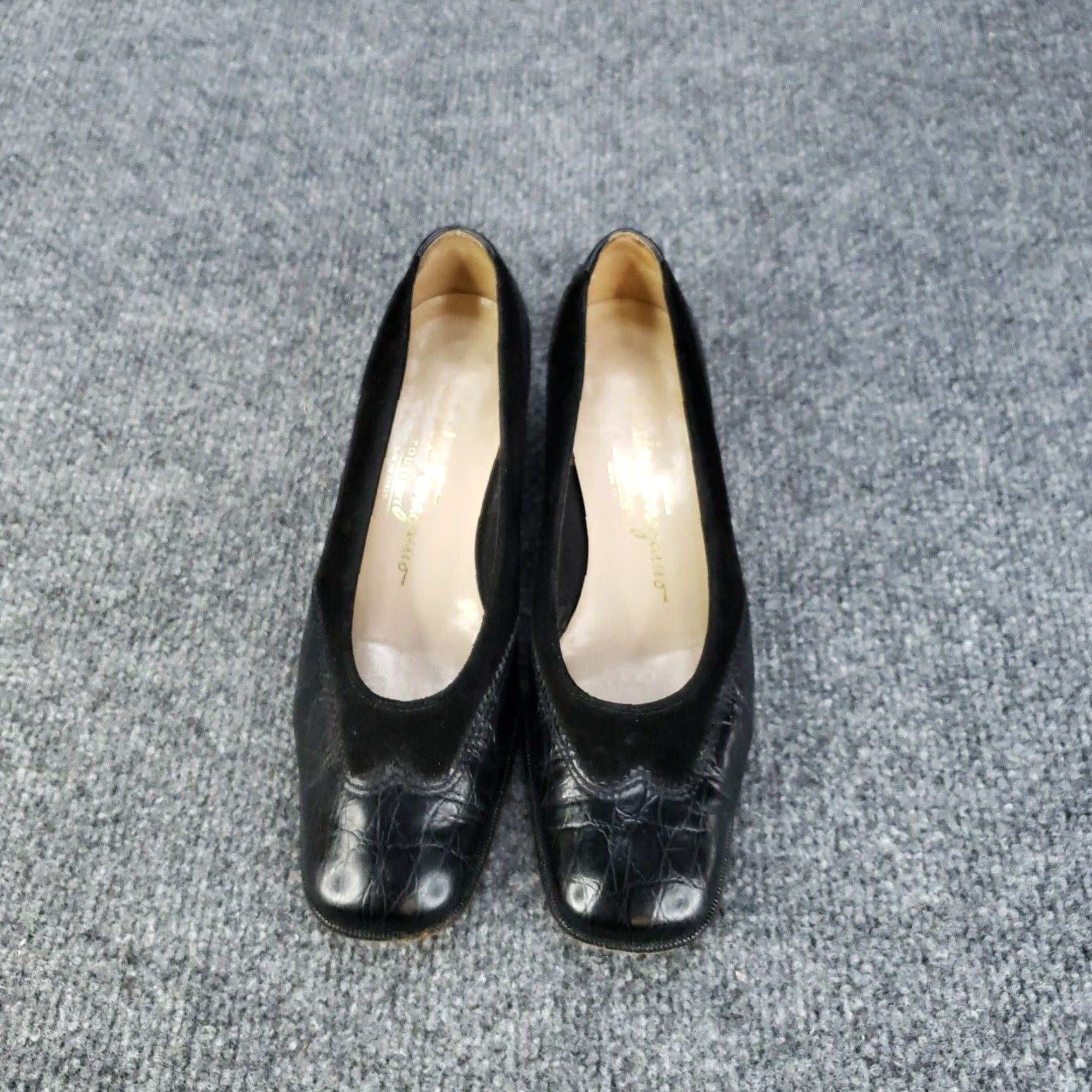Salvatore Ferragamo Salvatore Ferragamo Heels Womens Size 5.5 Brown Leather Suede Block Pump Size US 6 / IT 36 - 3 Thumbnail